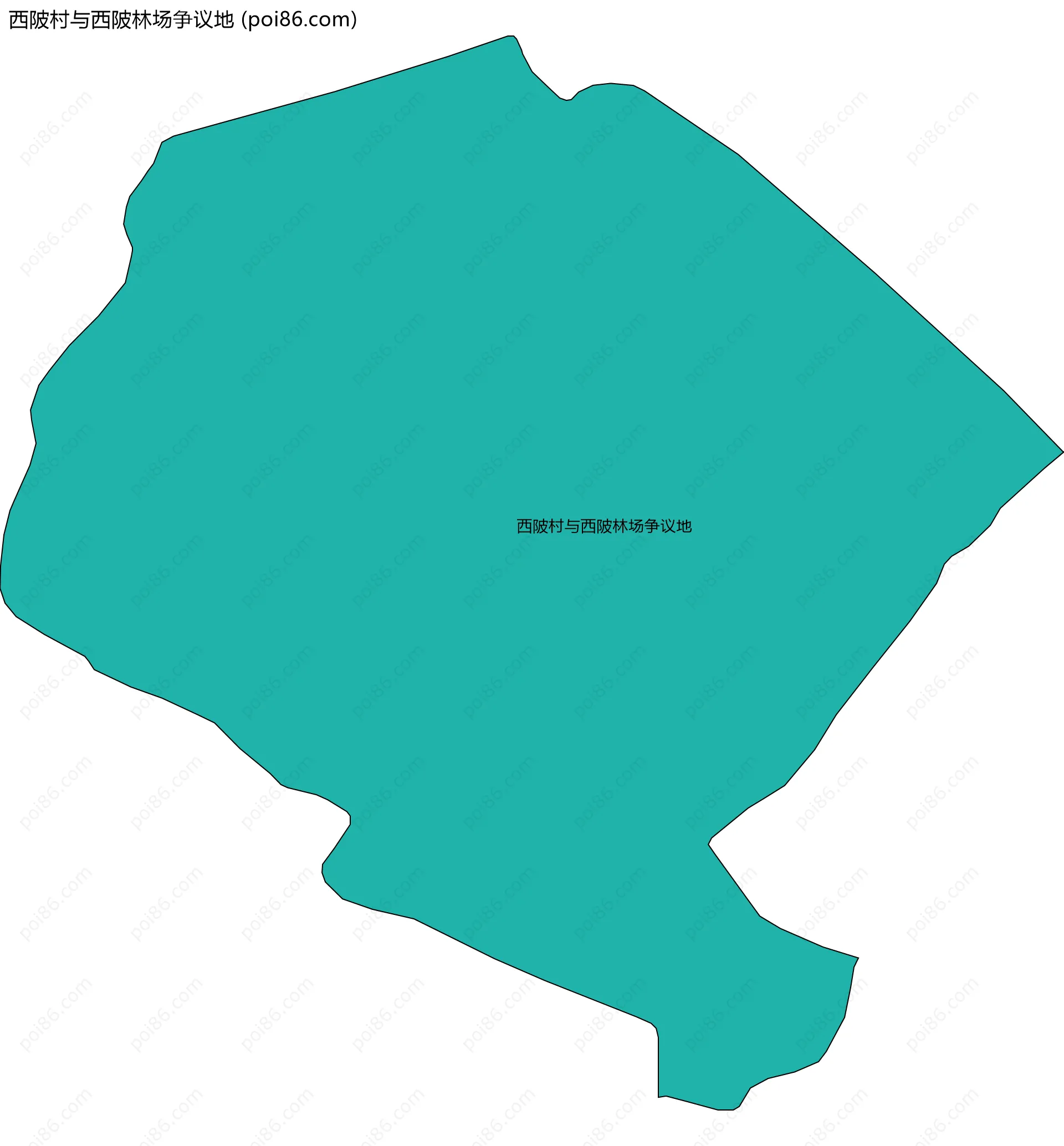 西陂村与西陂林场争议地边界地图