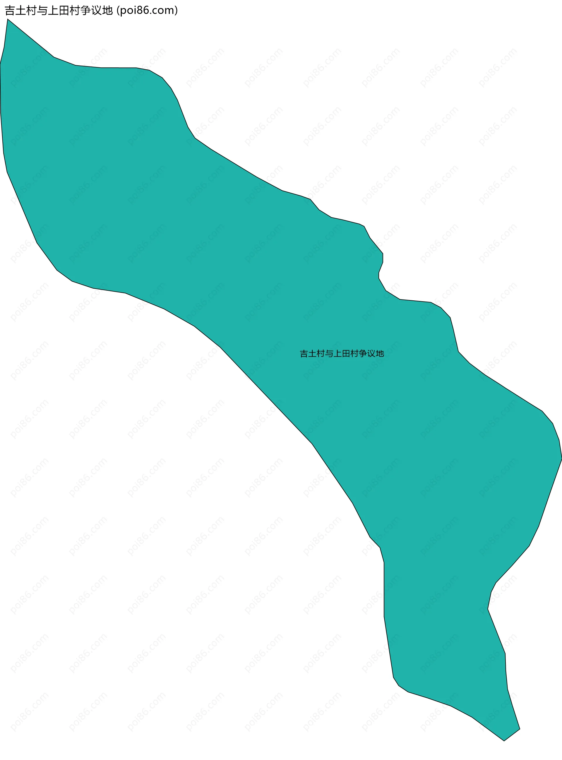 吉土村与上田村争议地边界地图
