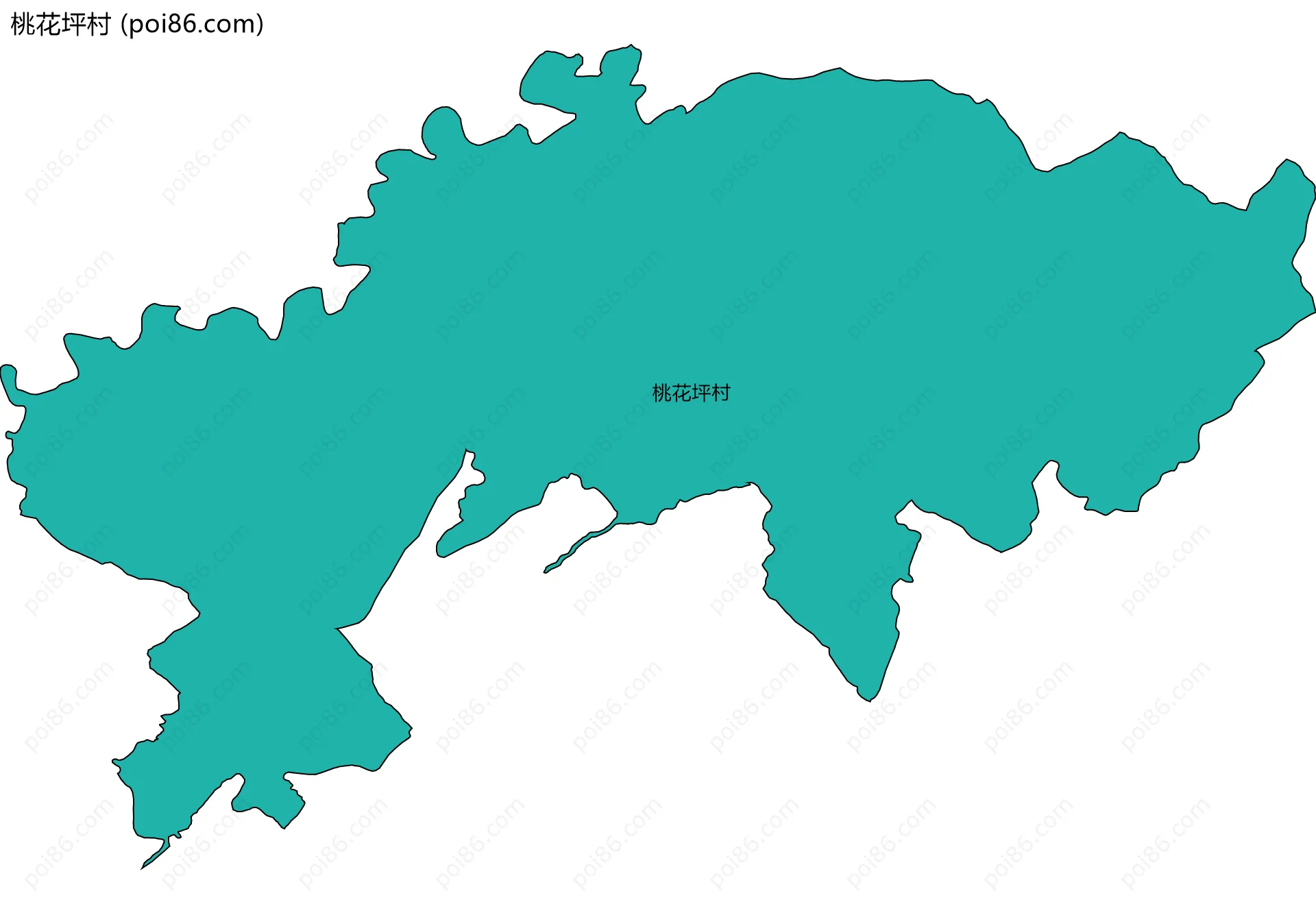 桃花坪村边界地图