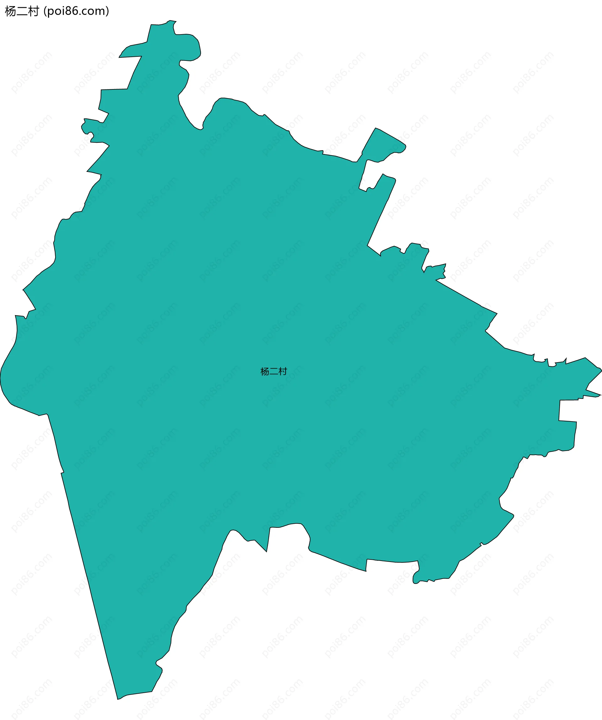 杨二村边界地图