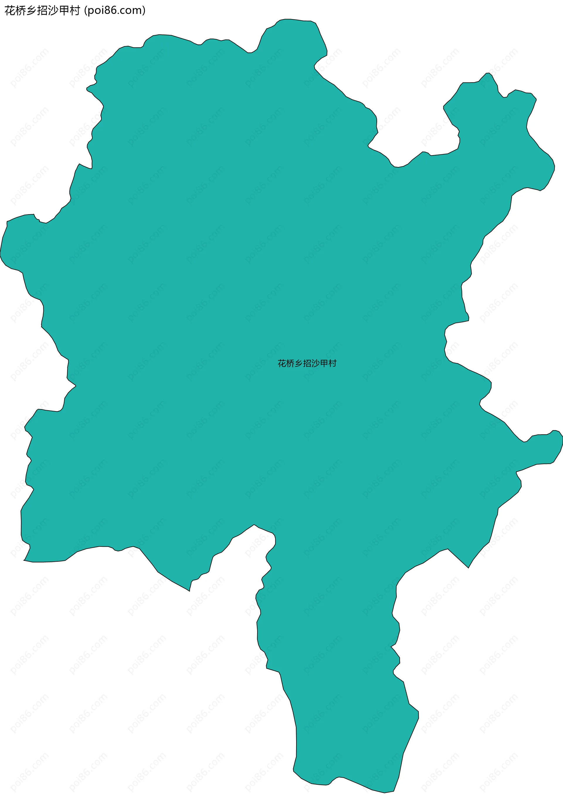 花桥乡招沙甲村边界地图