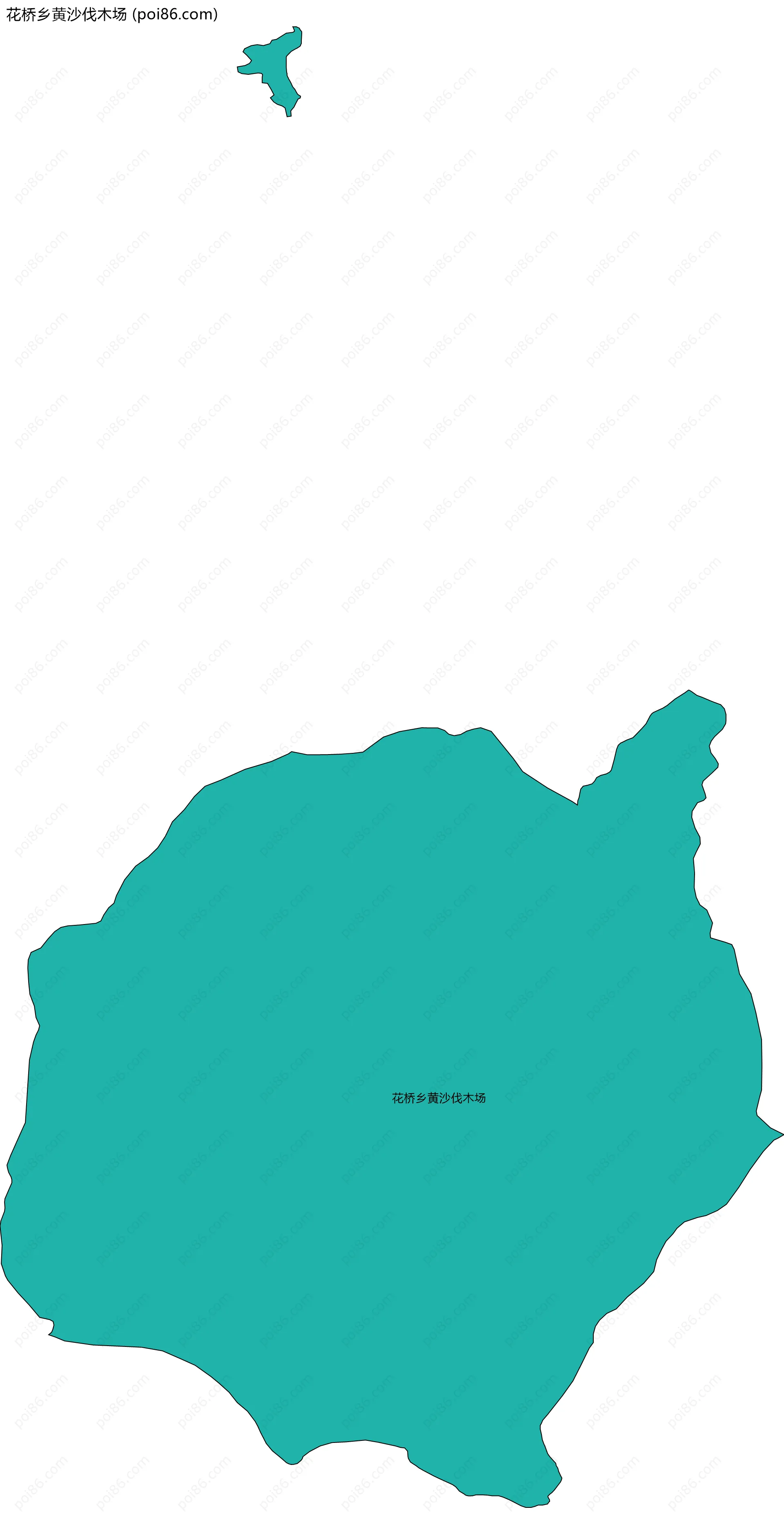 花桥乡黄沙伐木场边界地图