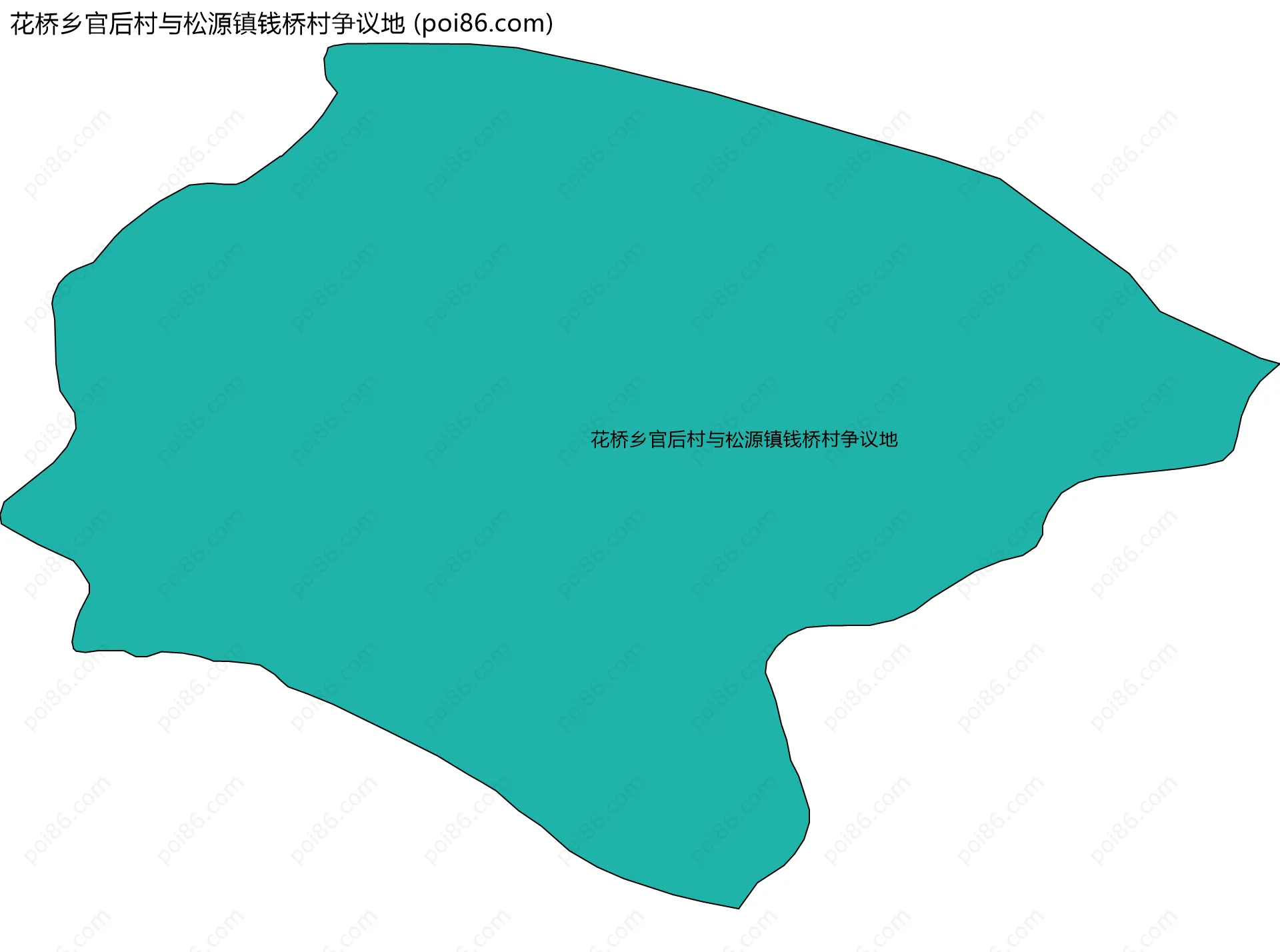 花桥乡官后村与松源镇钱桥村争议地边界地图