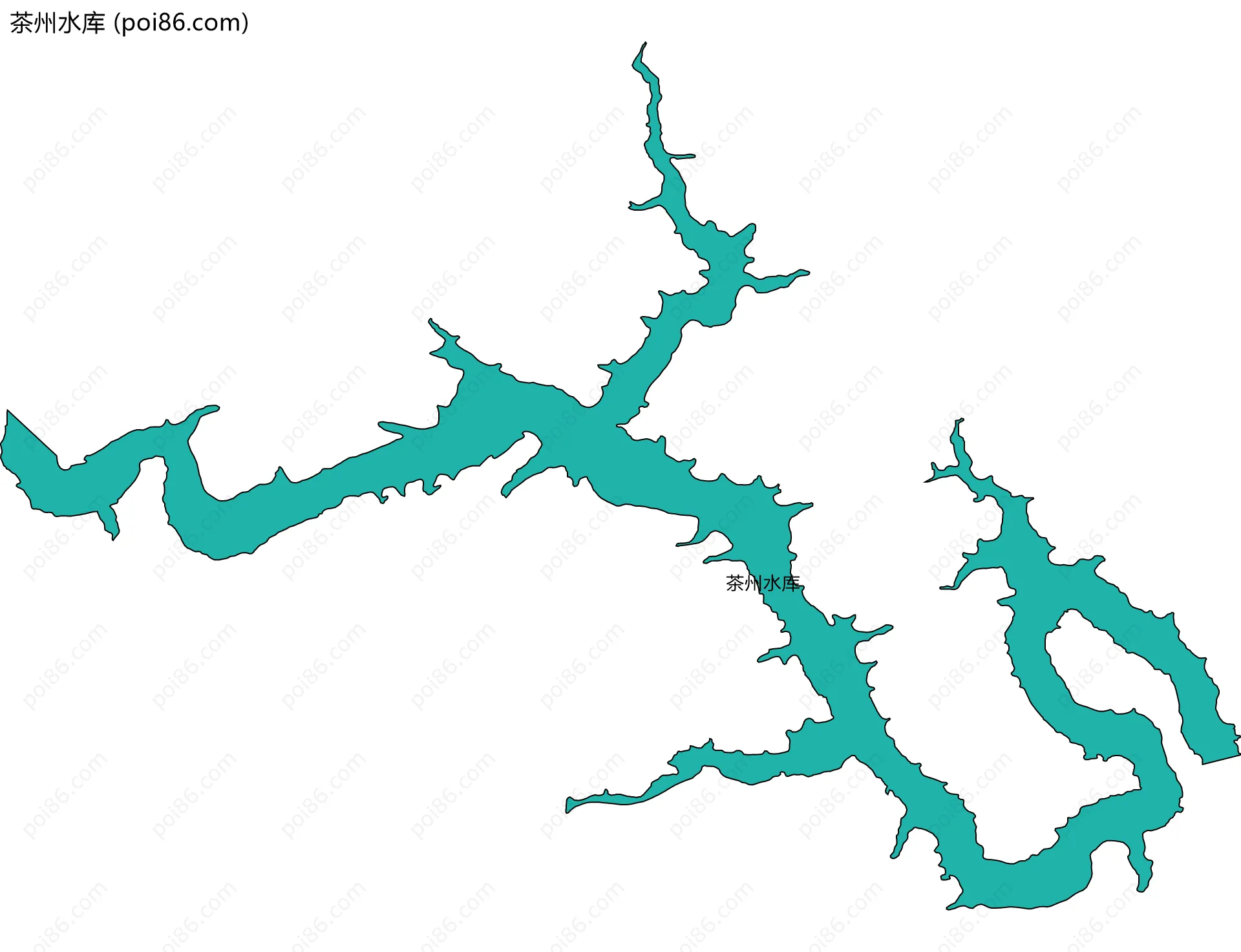 茶州水库边界地图