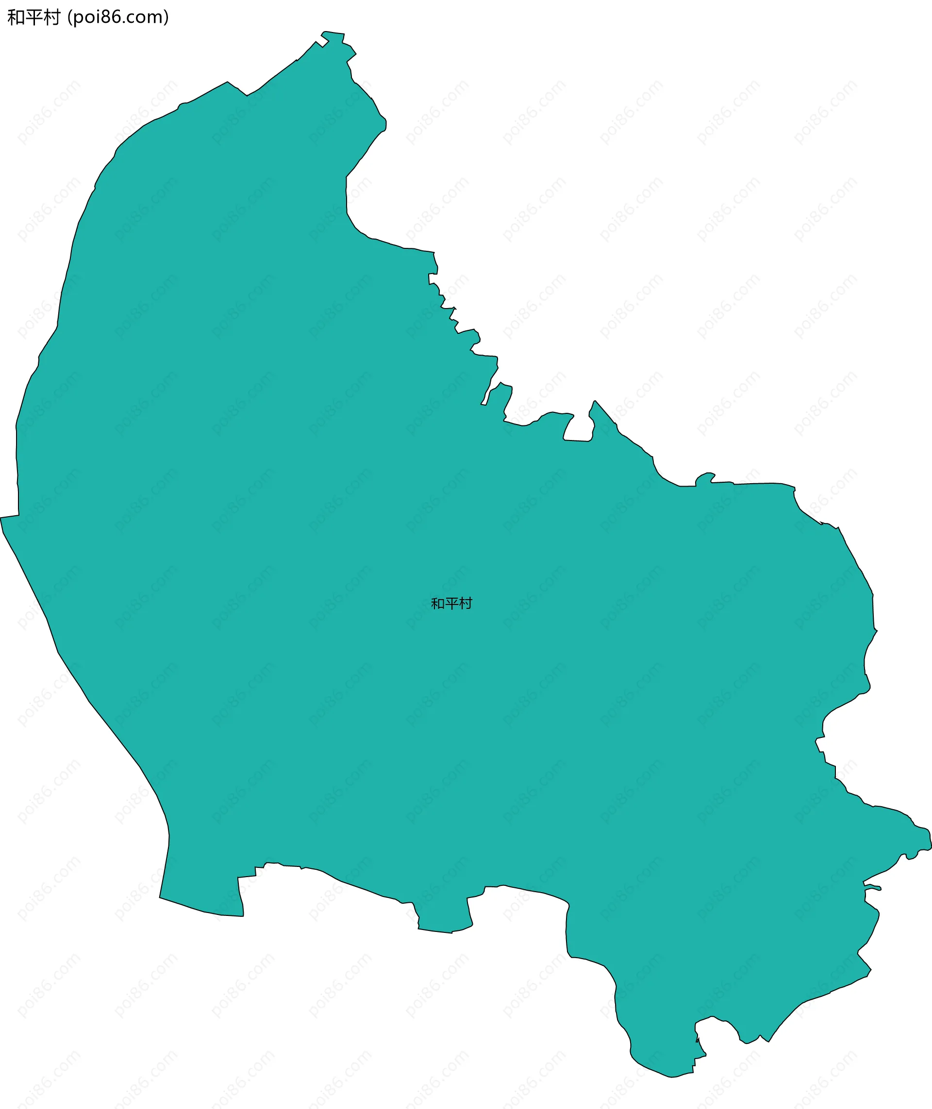 和平村边界地图