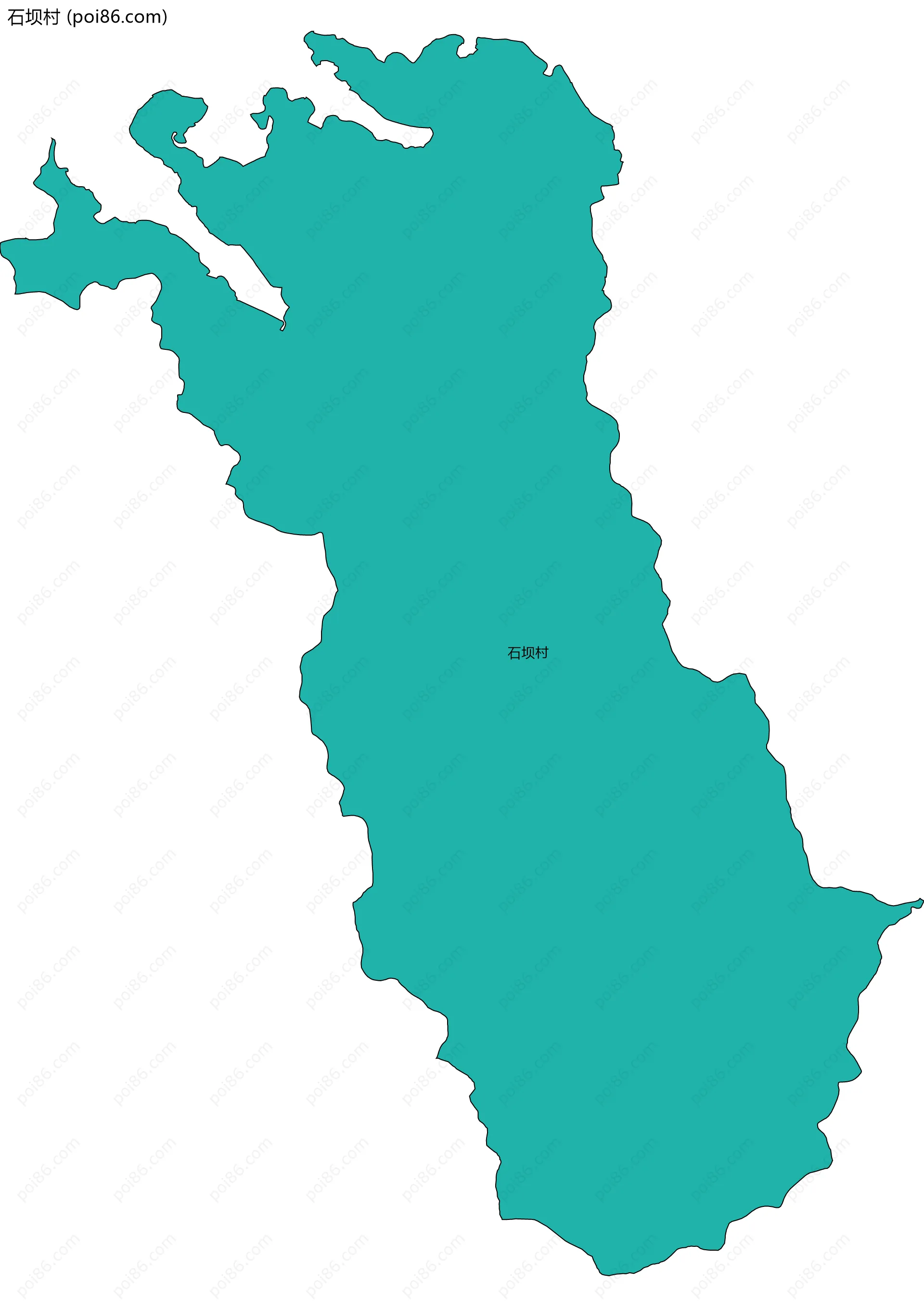 石坝村边界地图