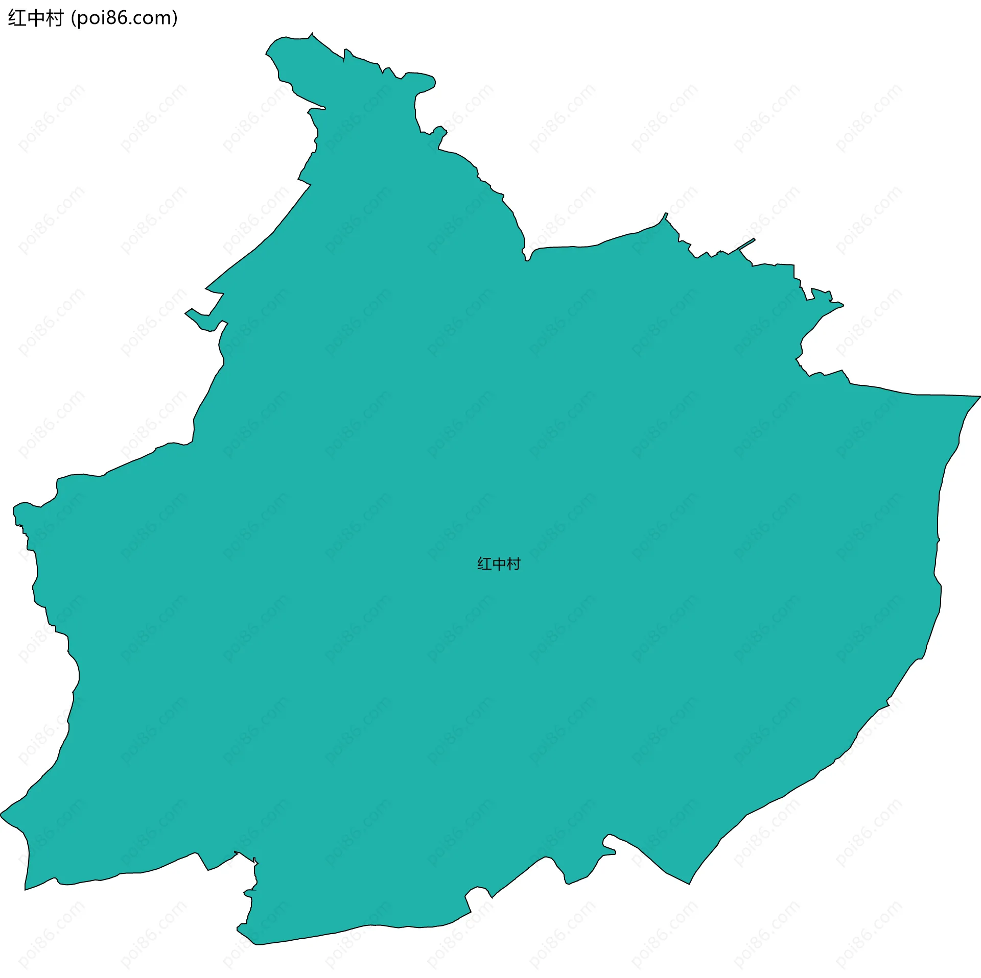 红中村边界地图