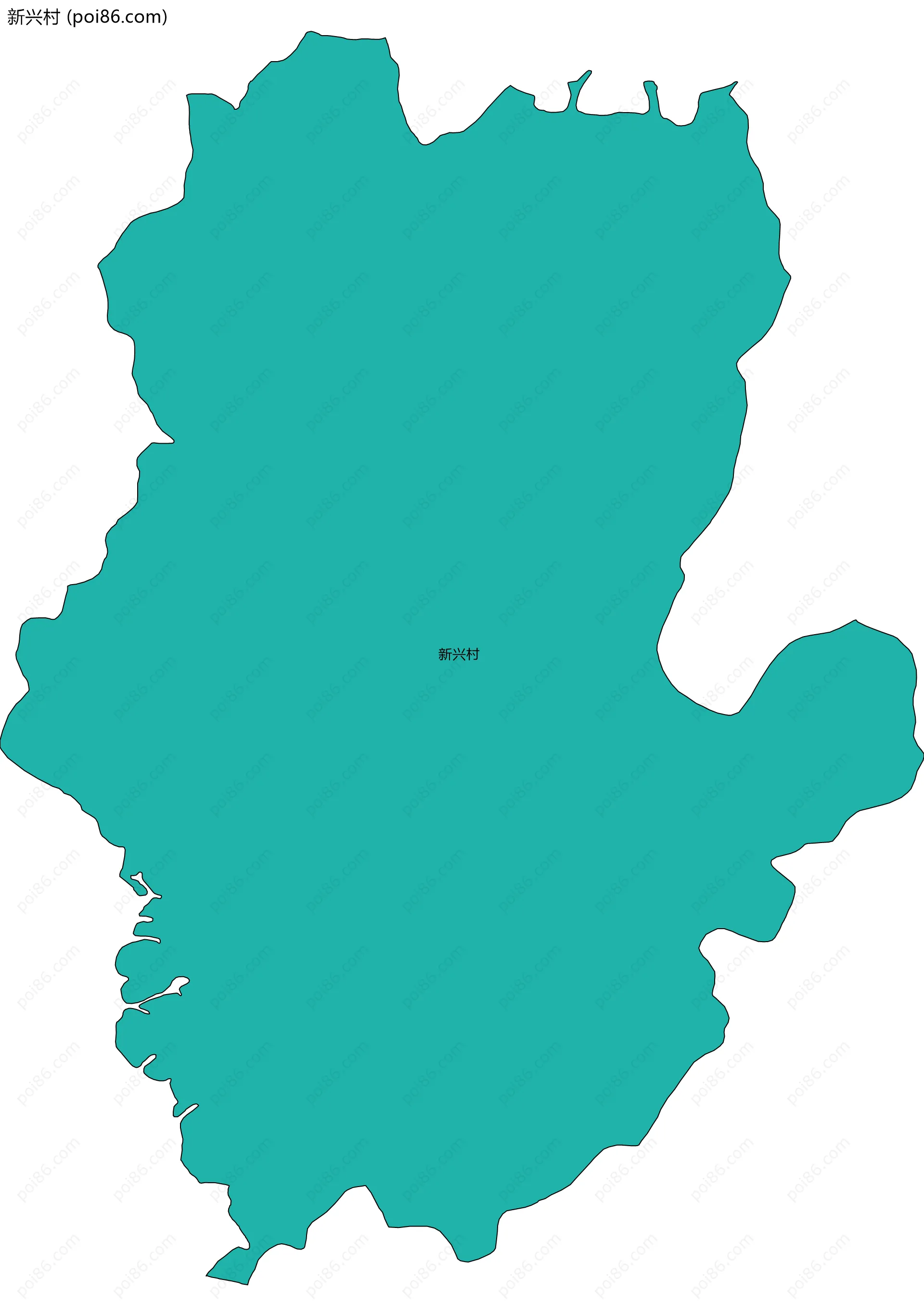 新兴村边界地图