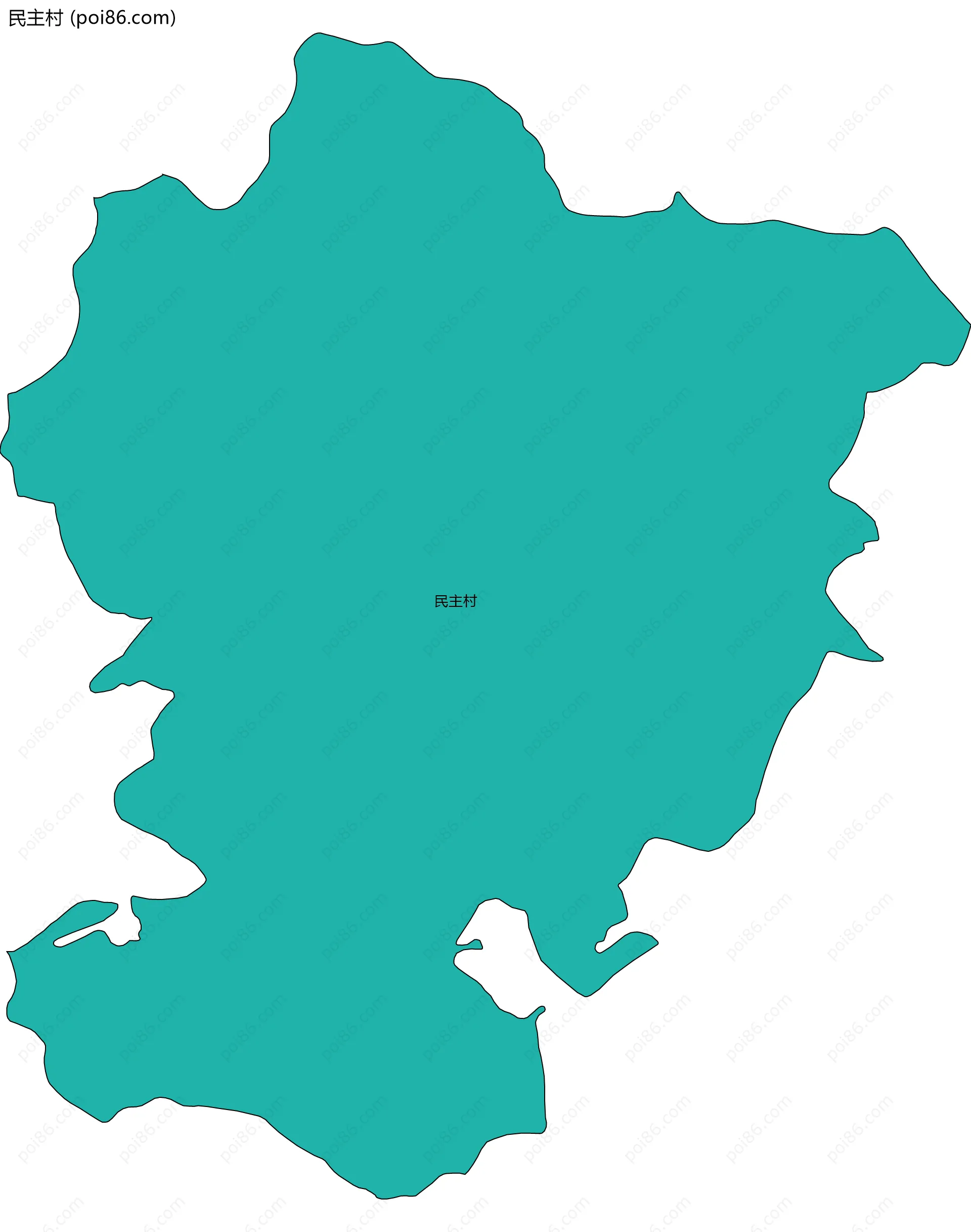 民主村边界地图