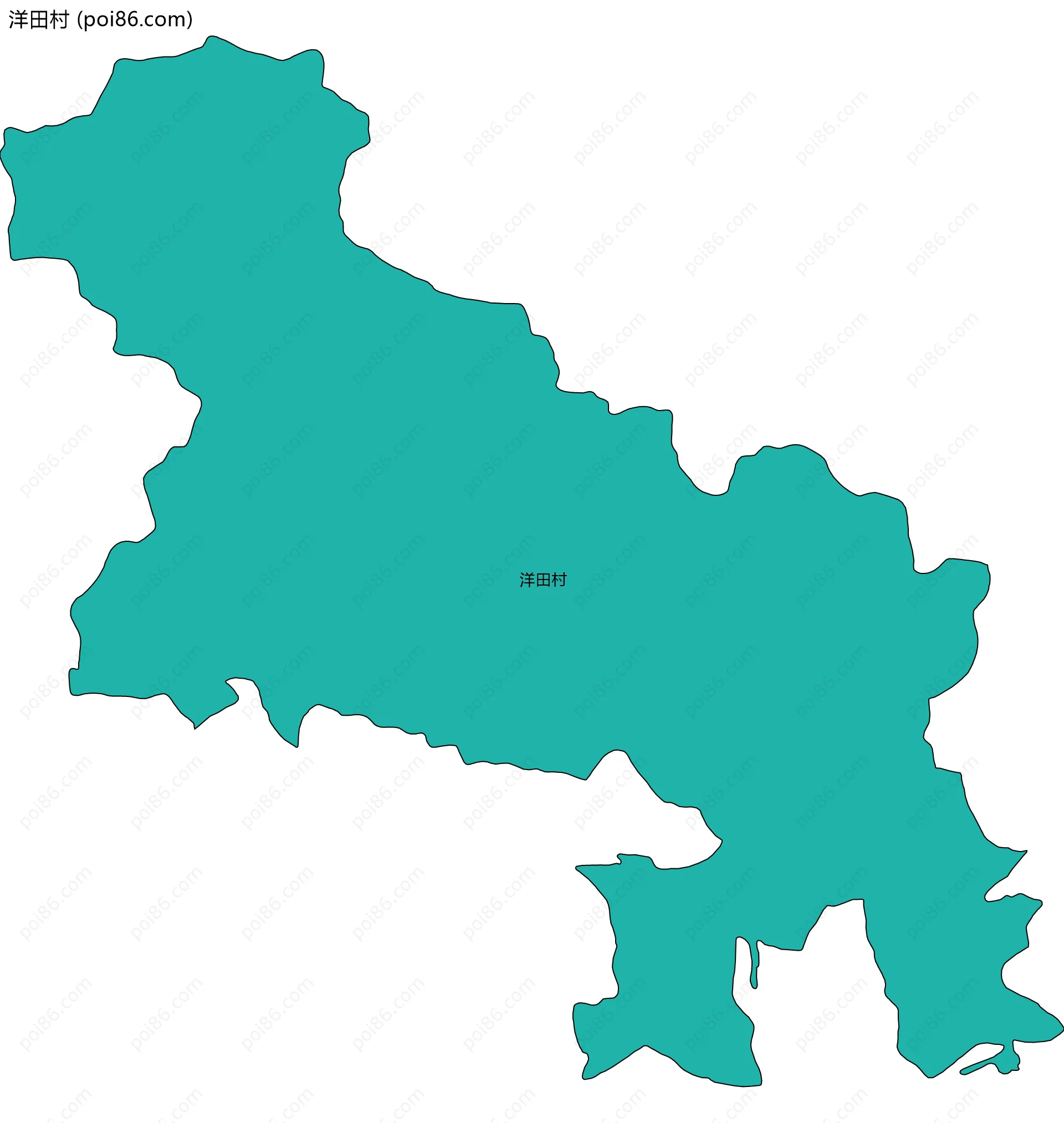 洋田村边界地图