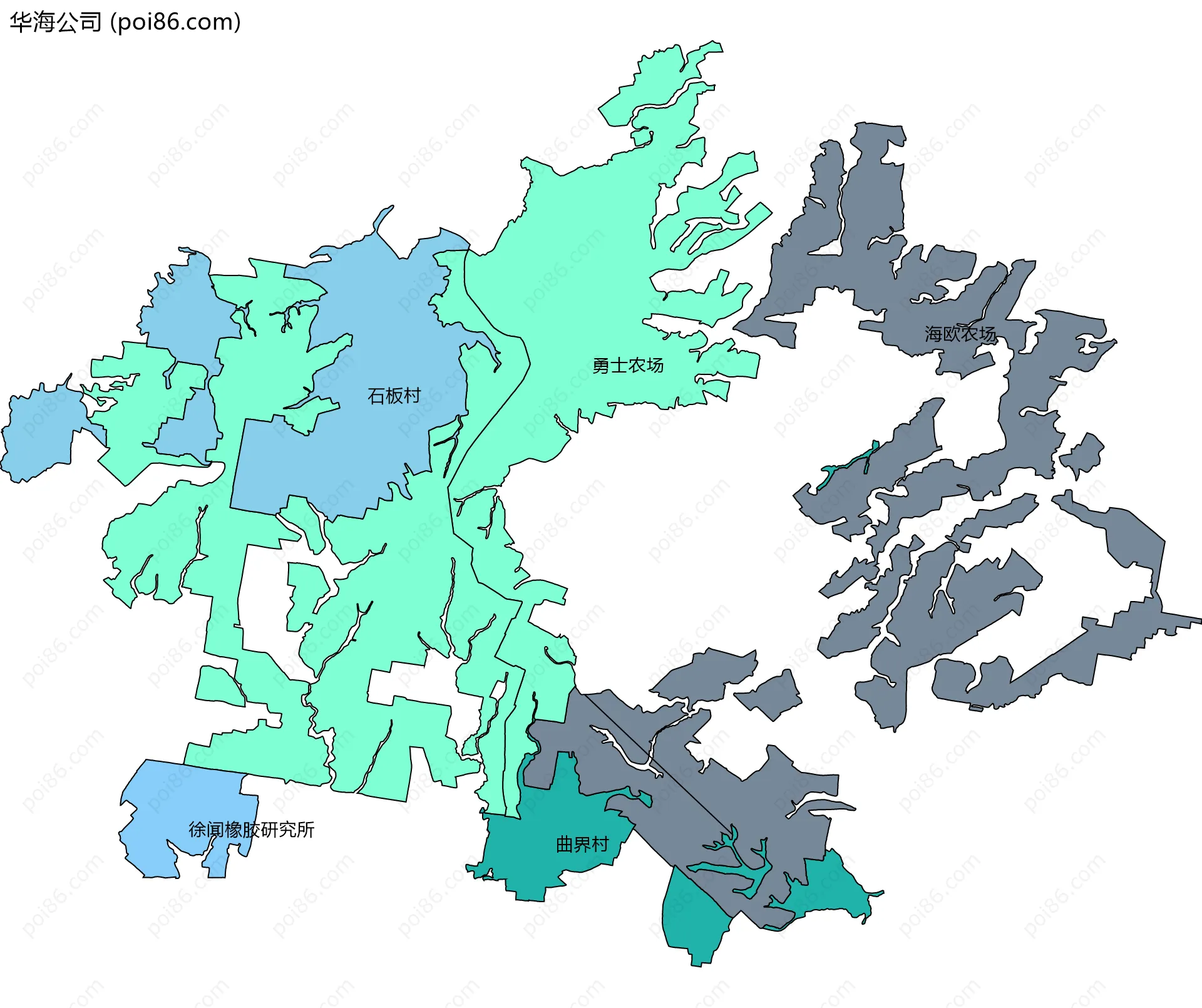 华海公司边界地图(五级行政区划)