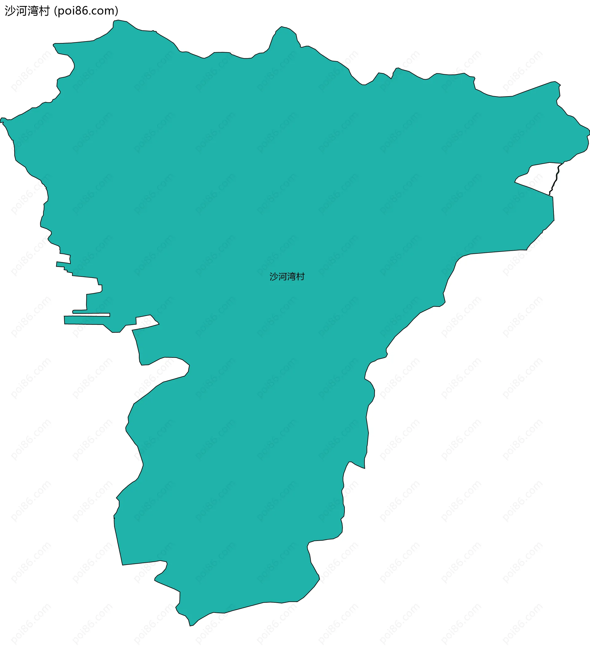 沙河湾村边界地图