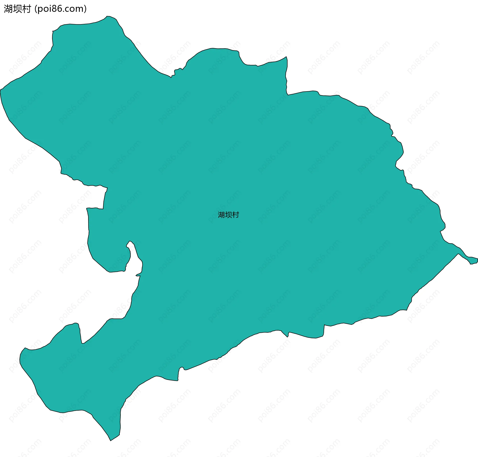 湖坝村边界地图