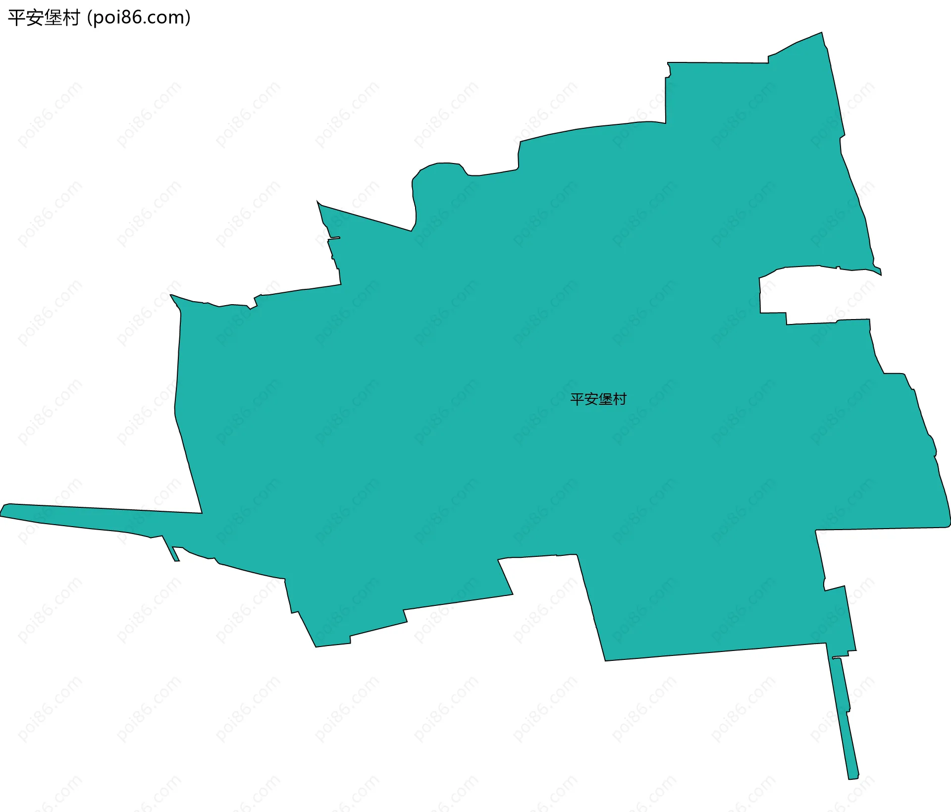 平安堡村边界地图
