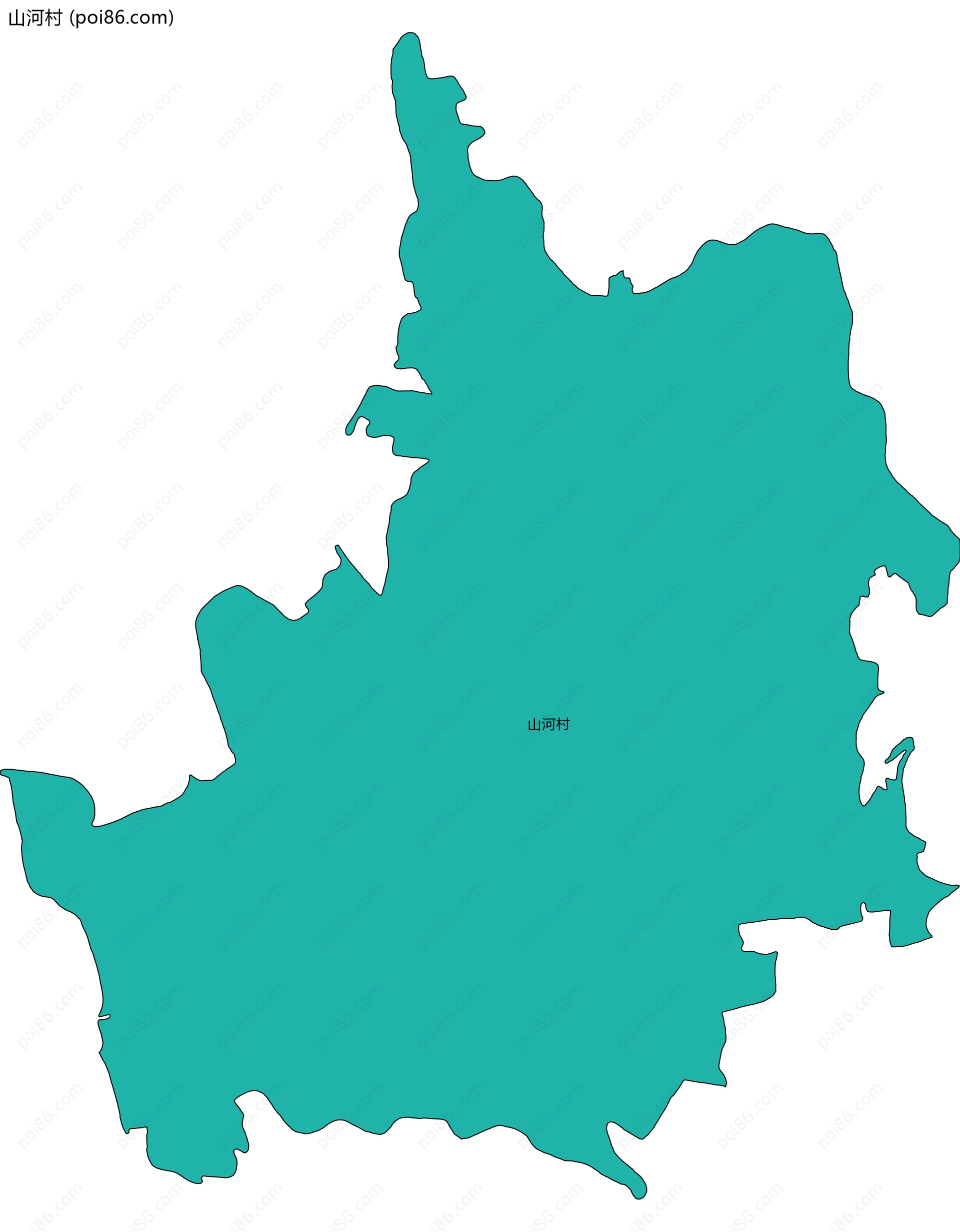 山河村边界地图