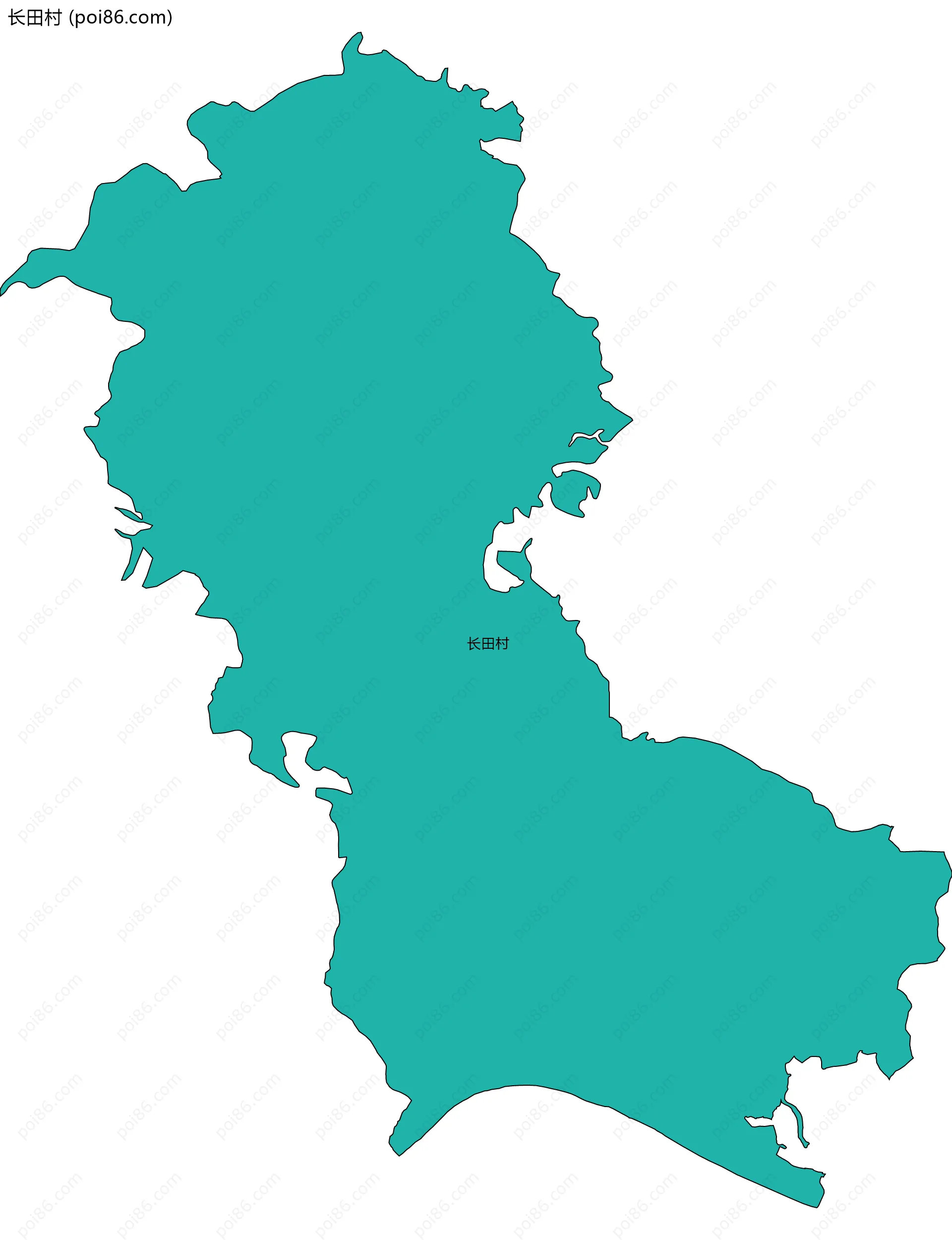 长田村边界地图