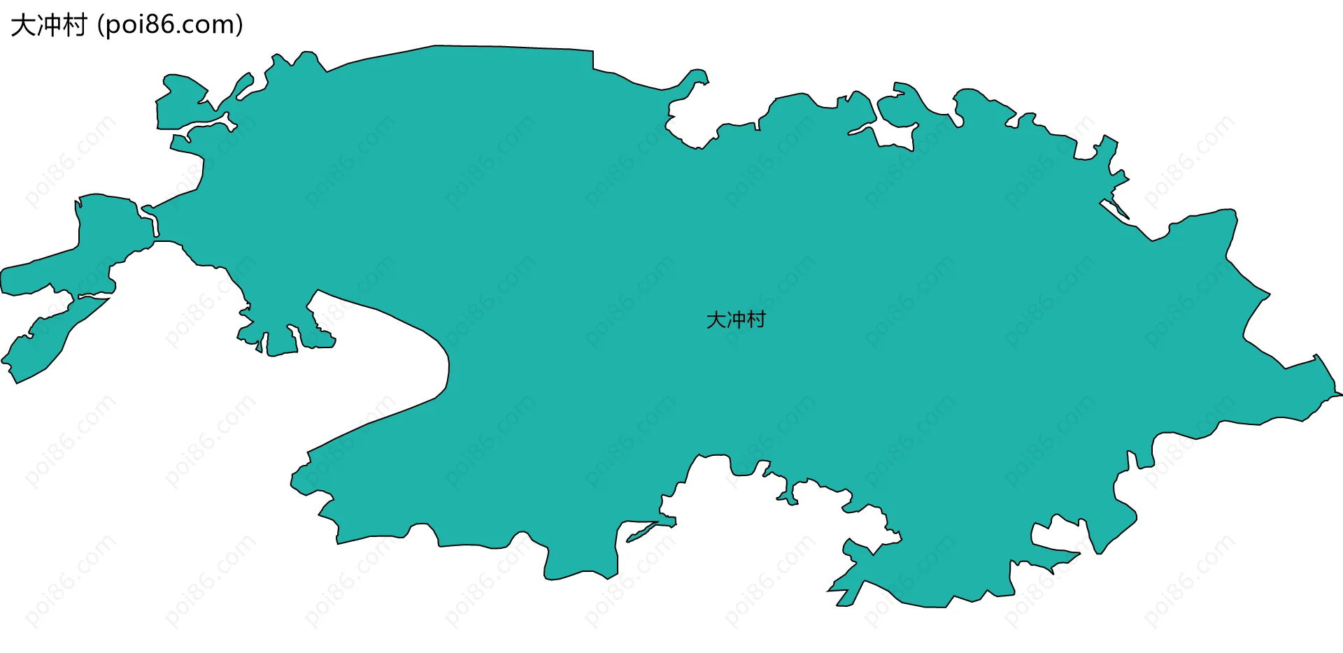 大冲村边界地图