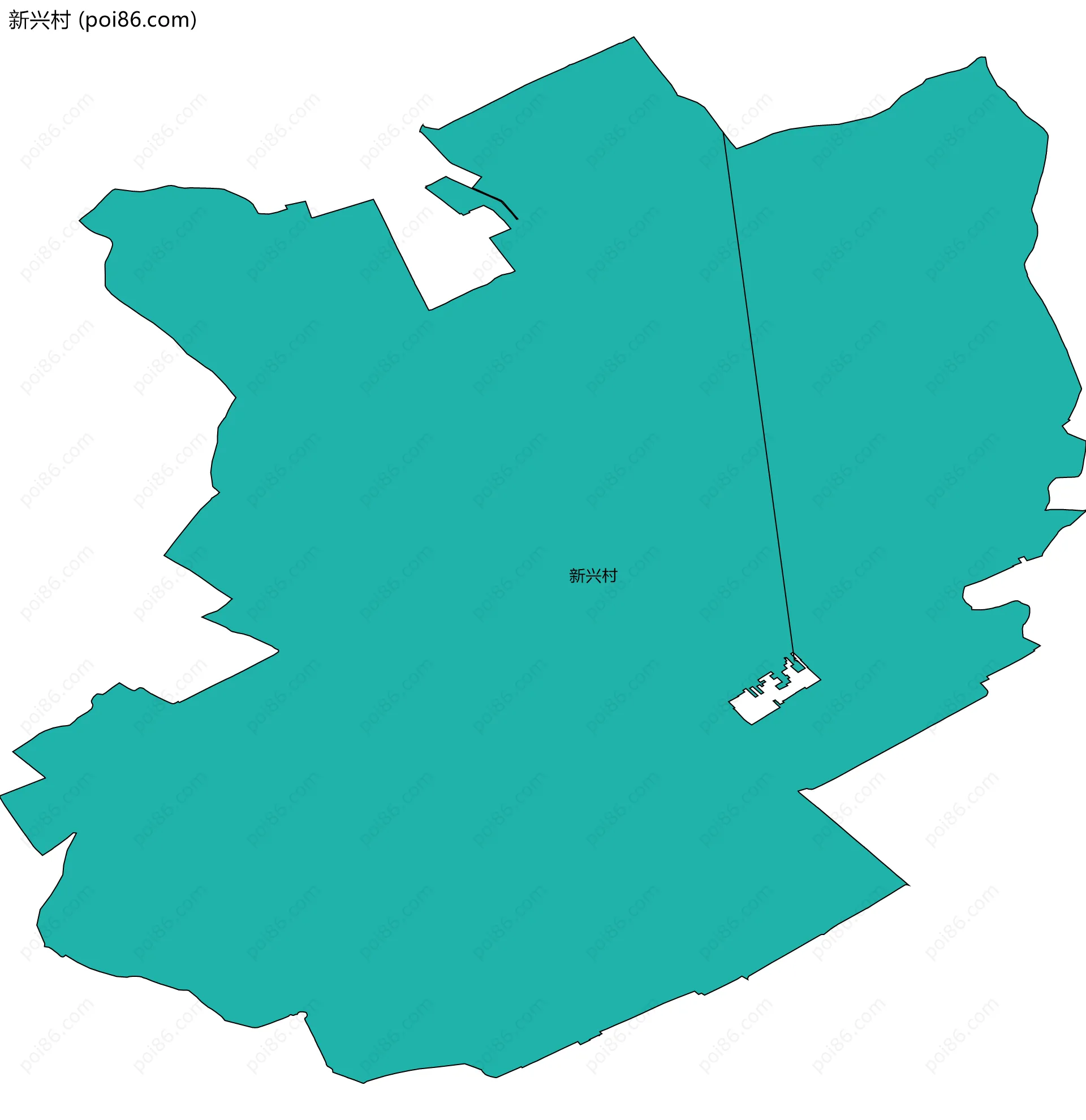新兴村边界地图