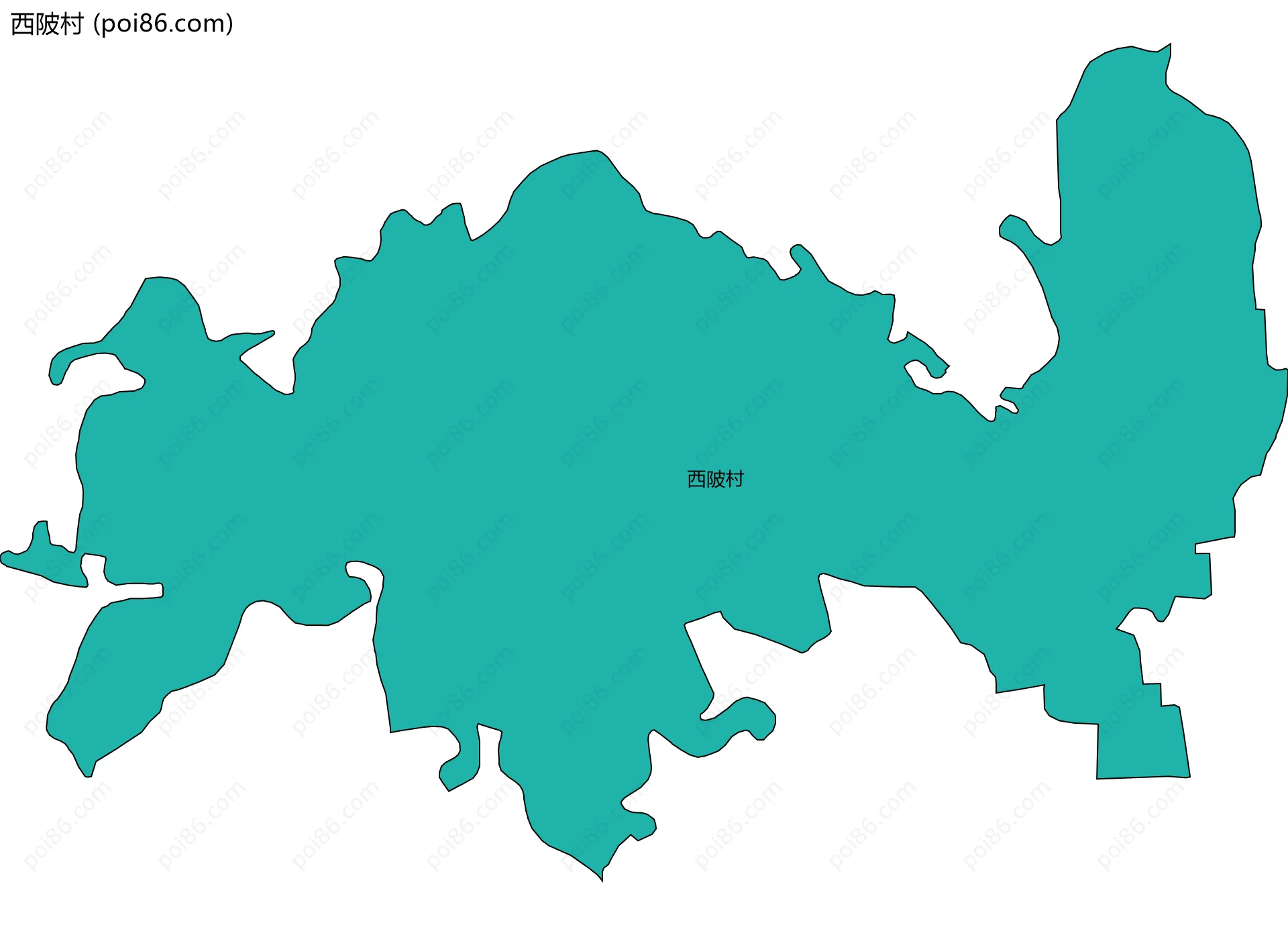 西陂村边界地图