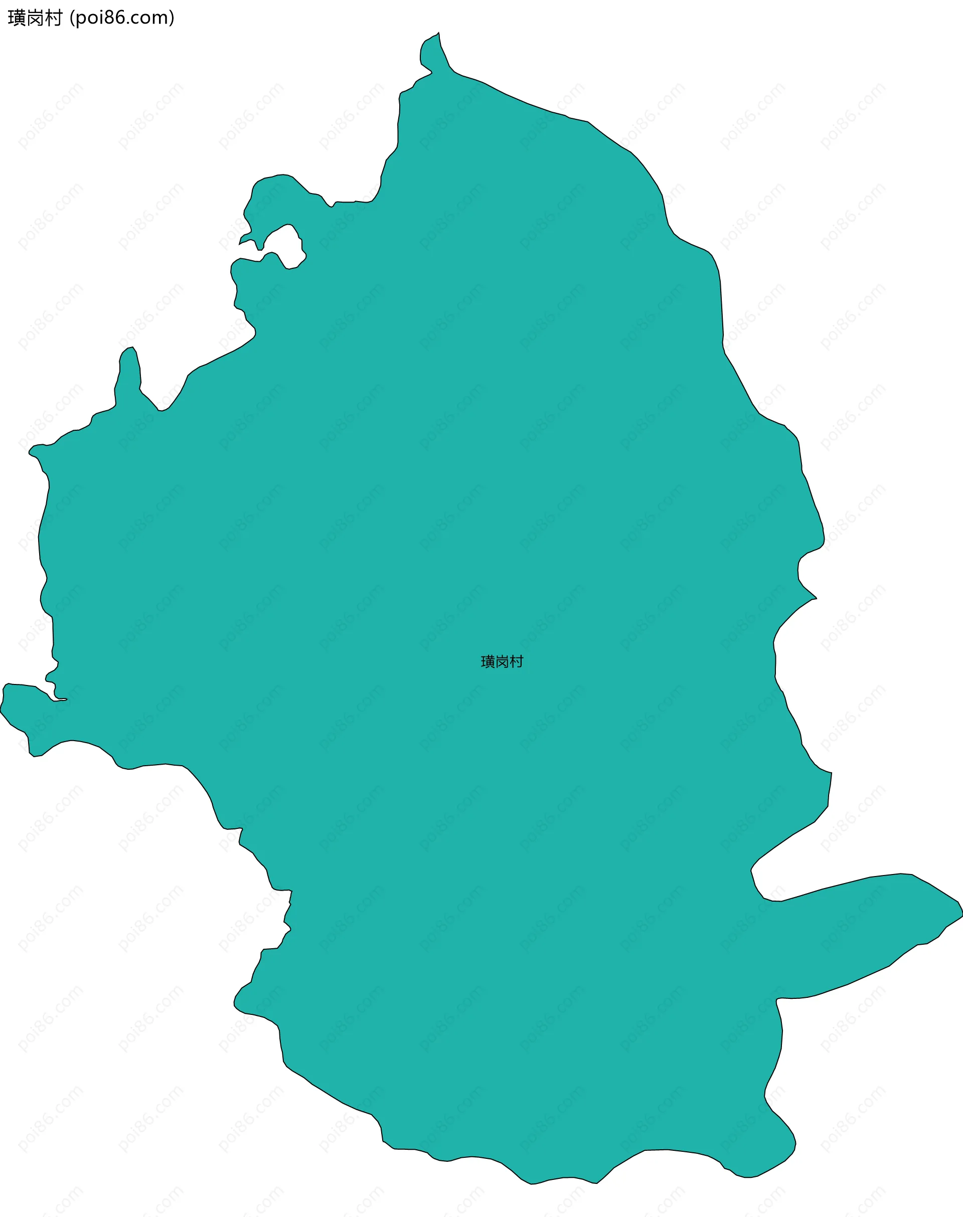 璜岗村边界地图