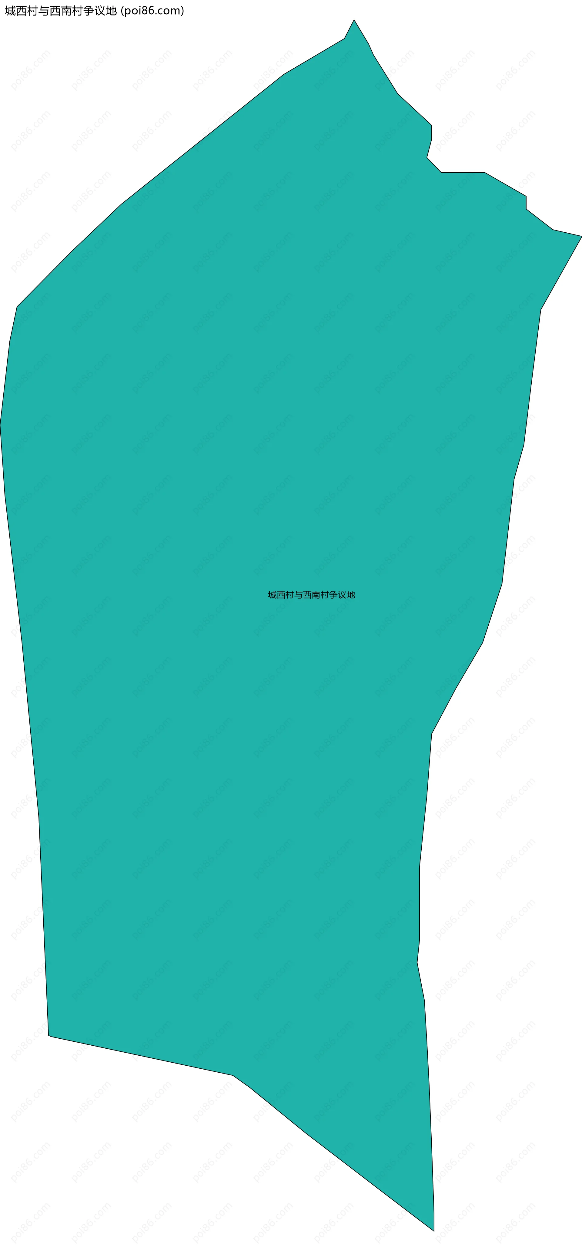 城西村与西南村争议地边界地图