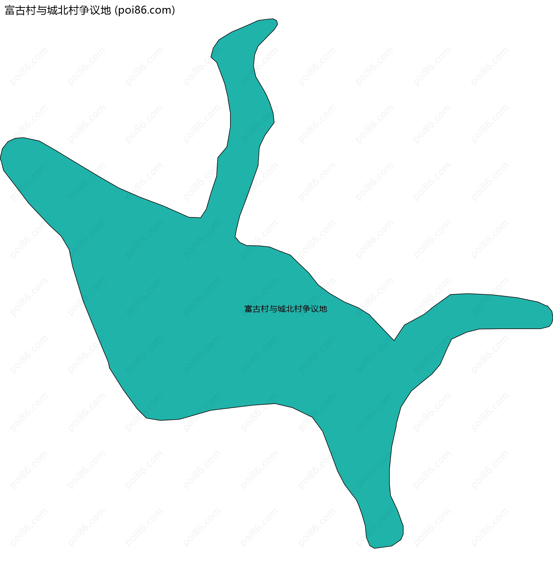 富古村与城北村争议地边界地图