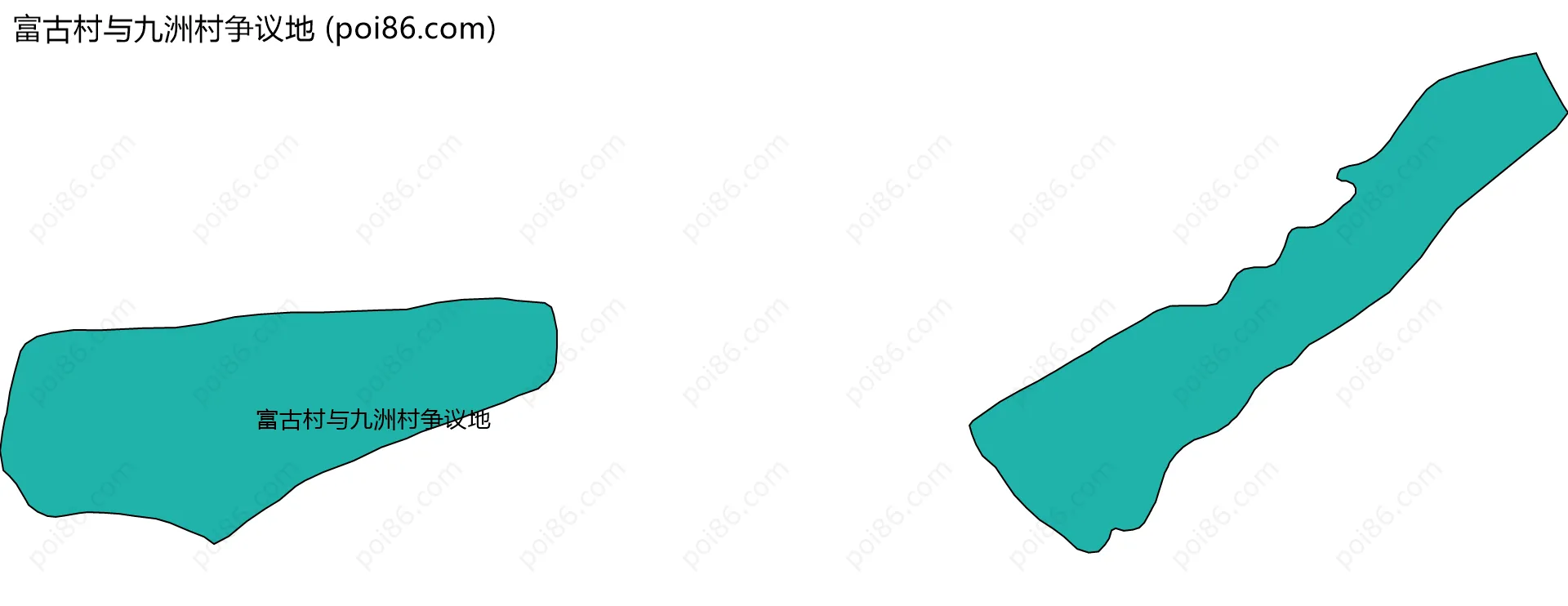 富古村与九洲村争议地边界地图