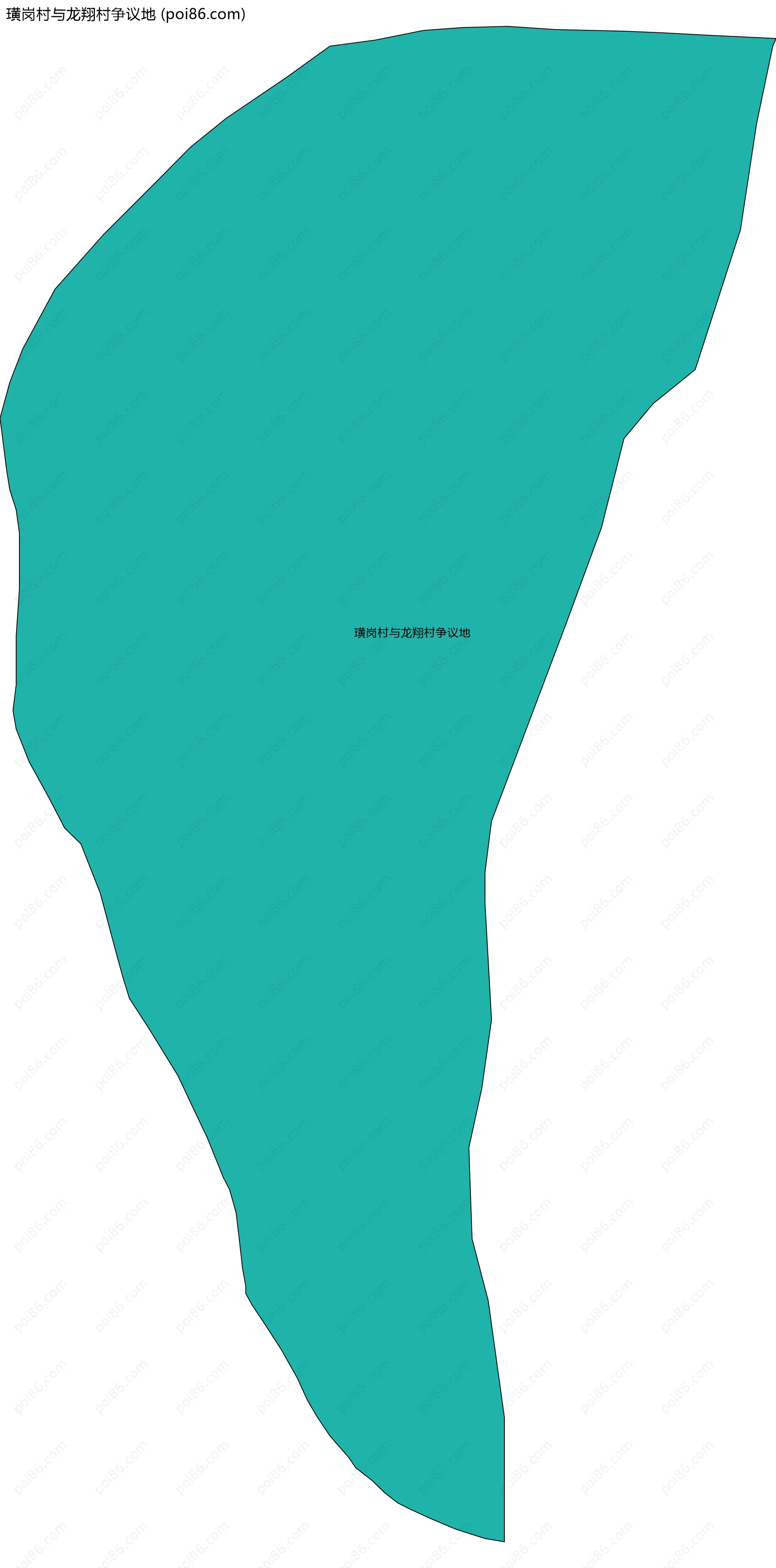 璜岗村与龙翔村争议地边界地图