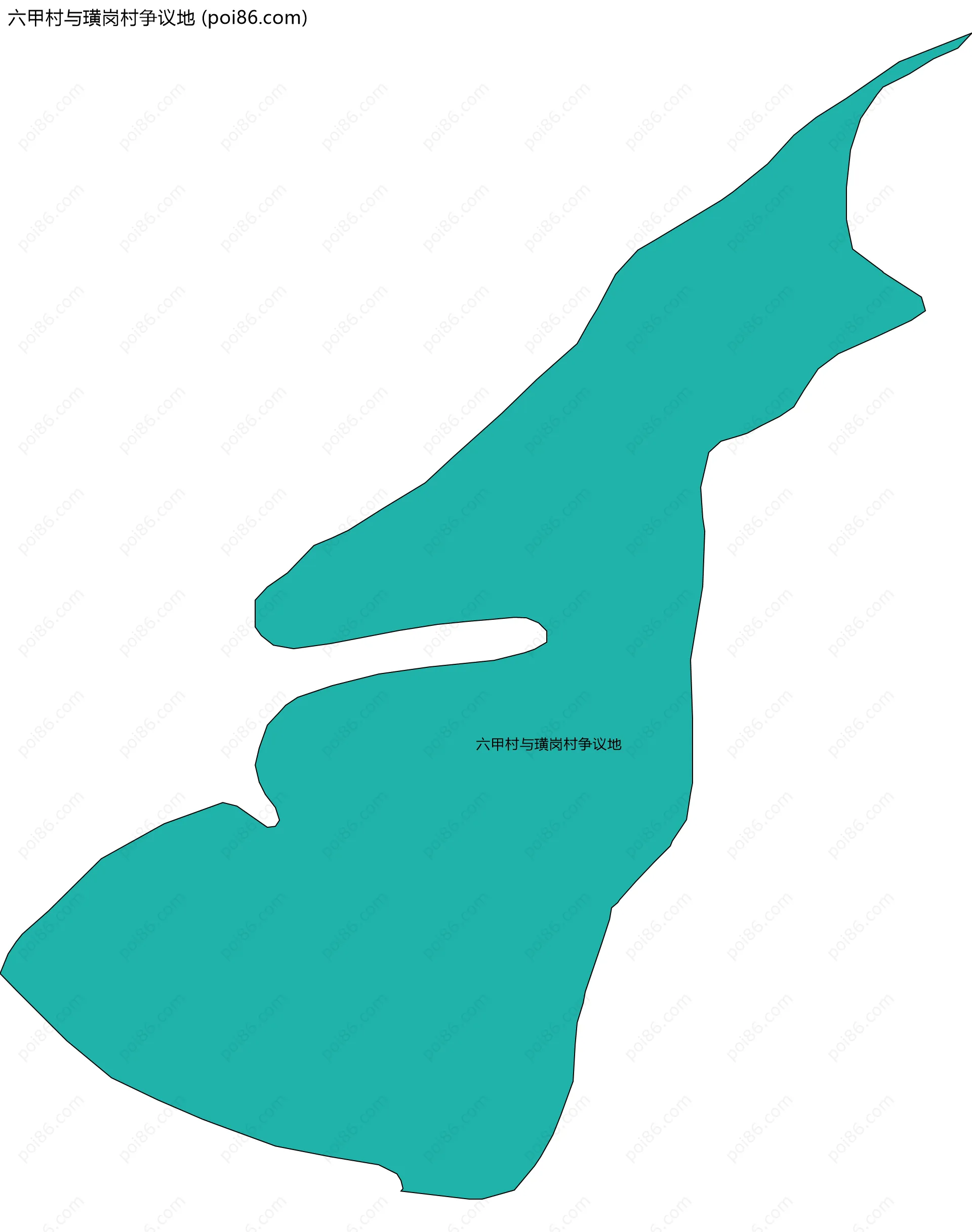 六甲村与璜岗村争议地边界地图