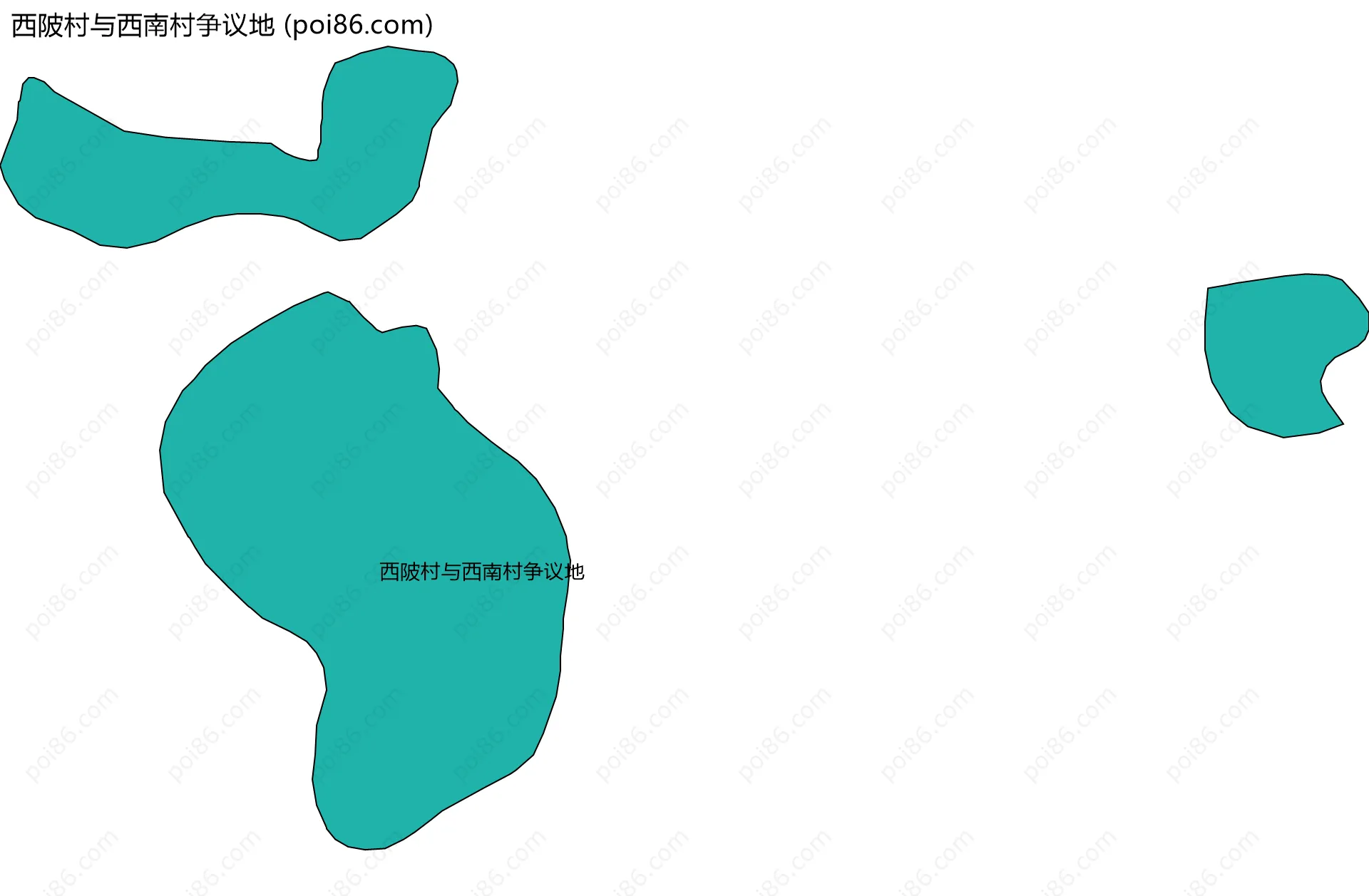 西陂村与西南村争议地边界地图