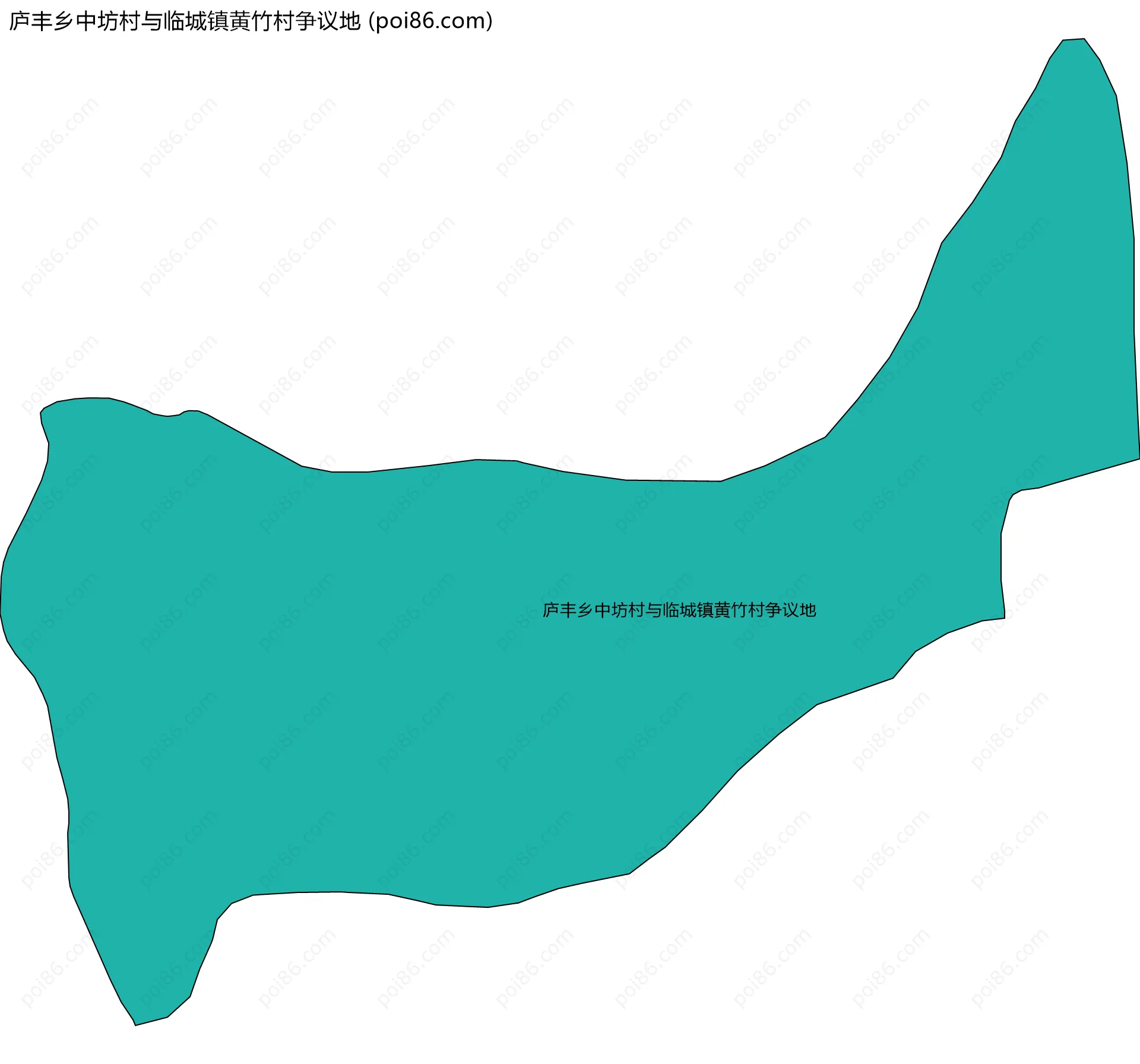 庐丰乡中坊村与临城镇黄竹村争议地边界地图