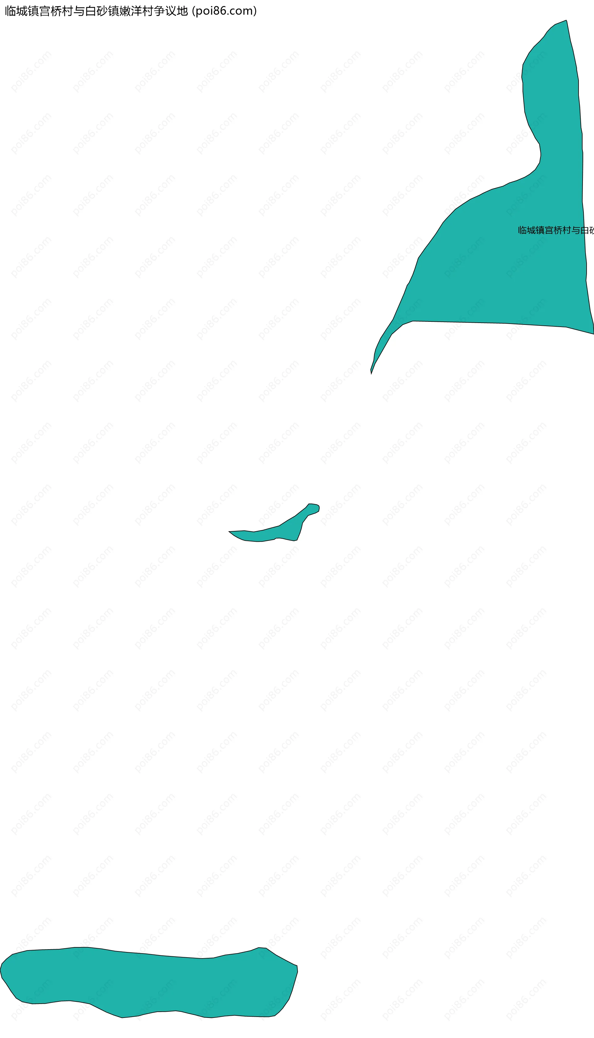 临城镇宫桥村与白砂镇嫩洋村争议地边界地图