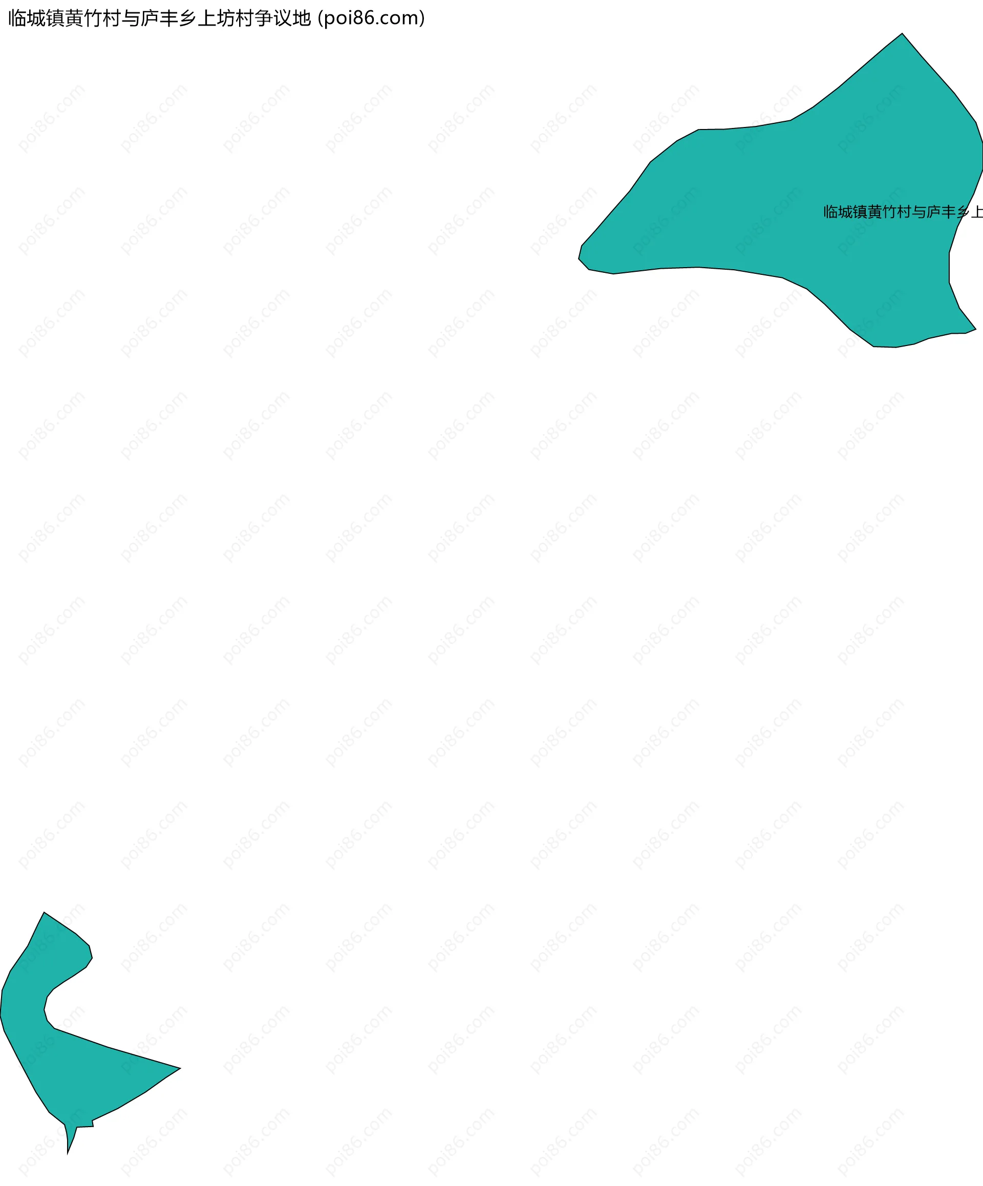 临城镇黄竹村与庐丰乡上坊村争议地边界地图