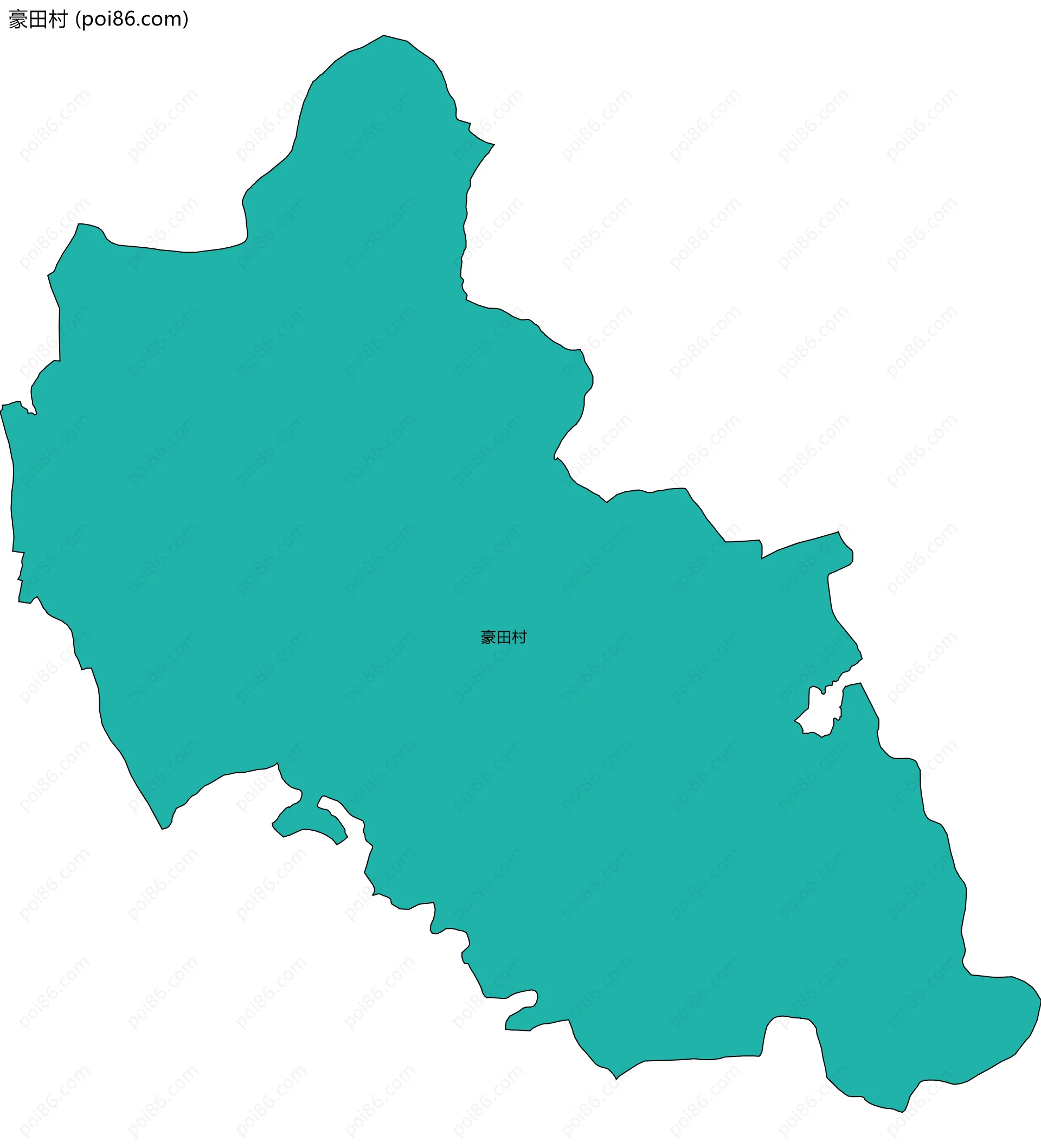 豪田村边界地图