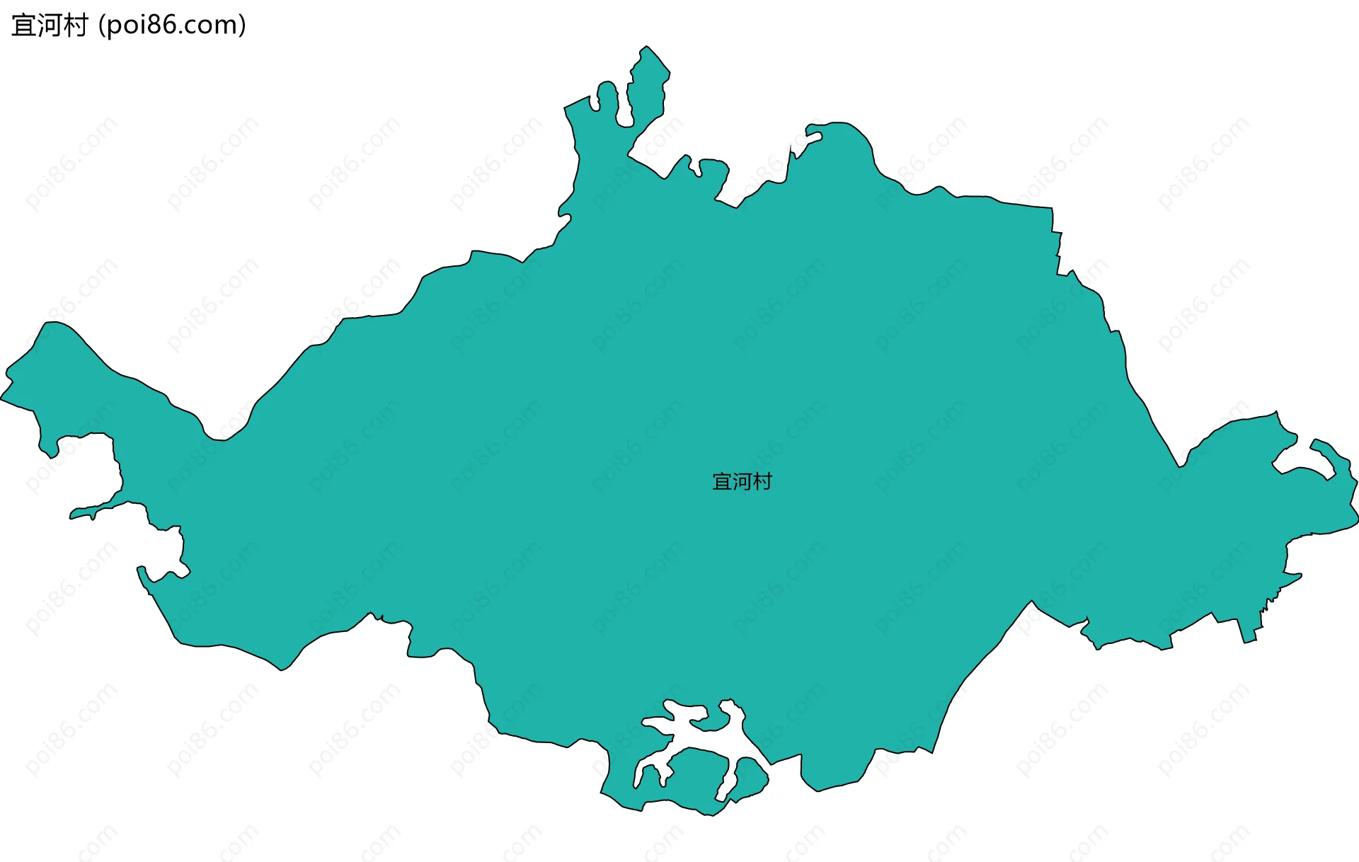 宜河村边界地图