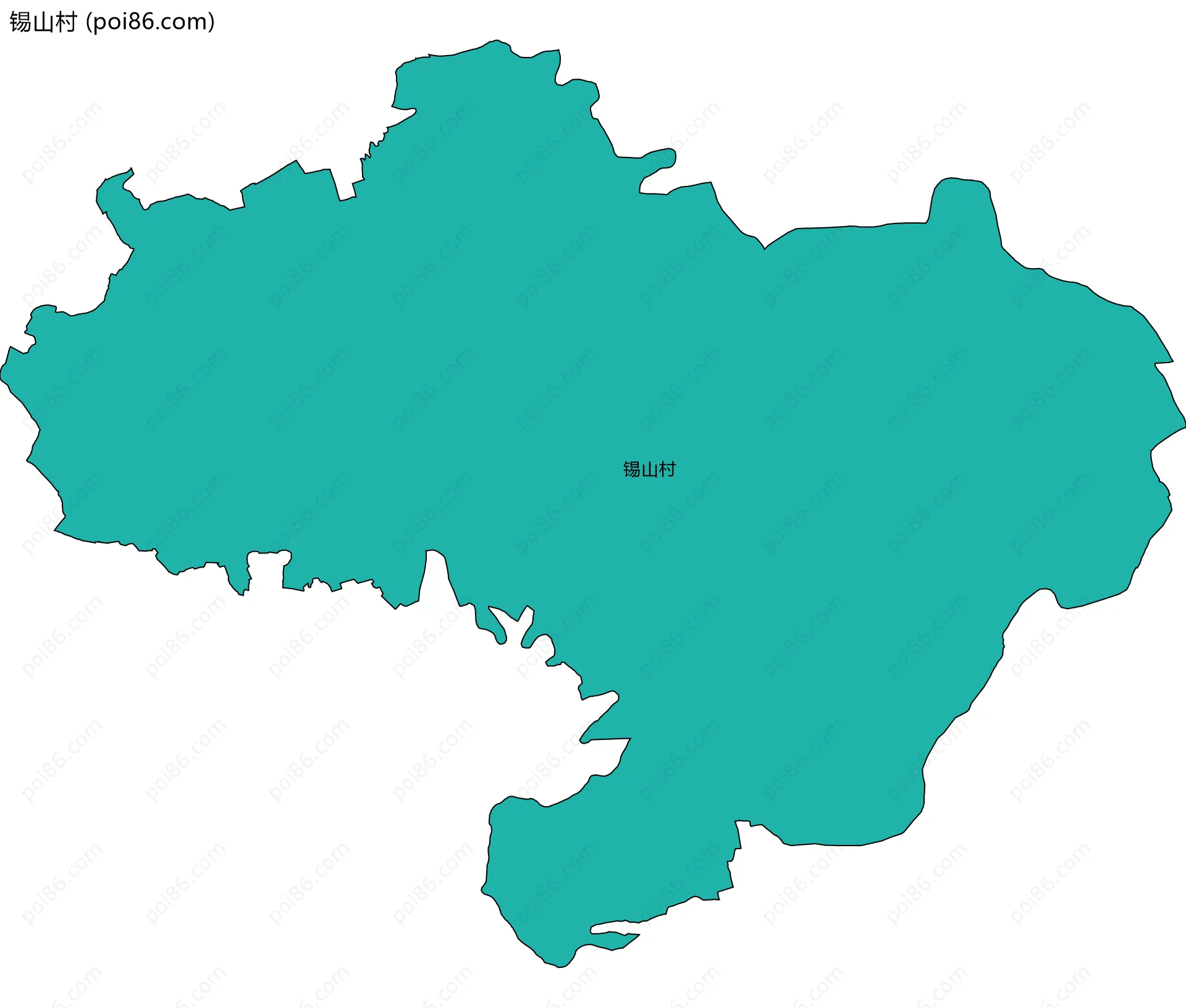 锡山村边界地图