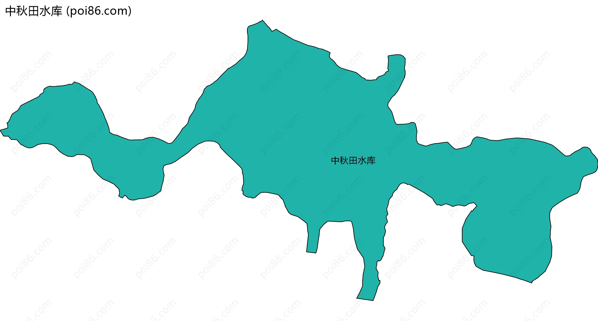 中秋田水库边界地图