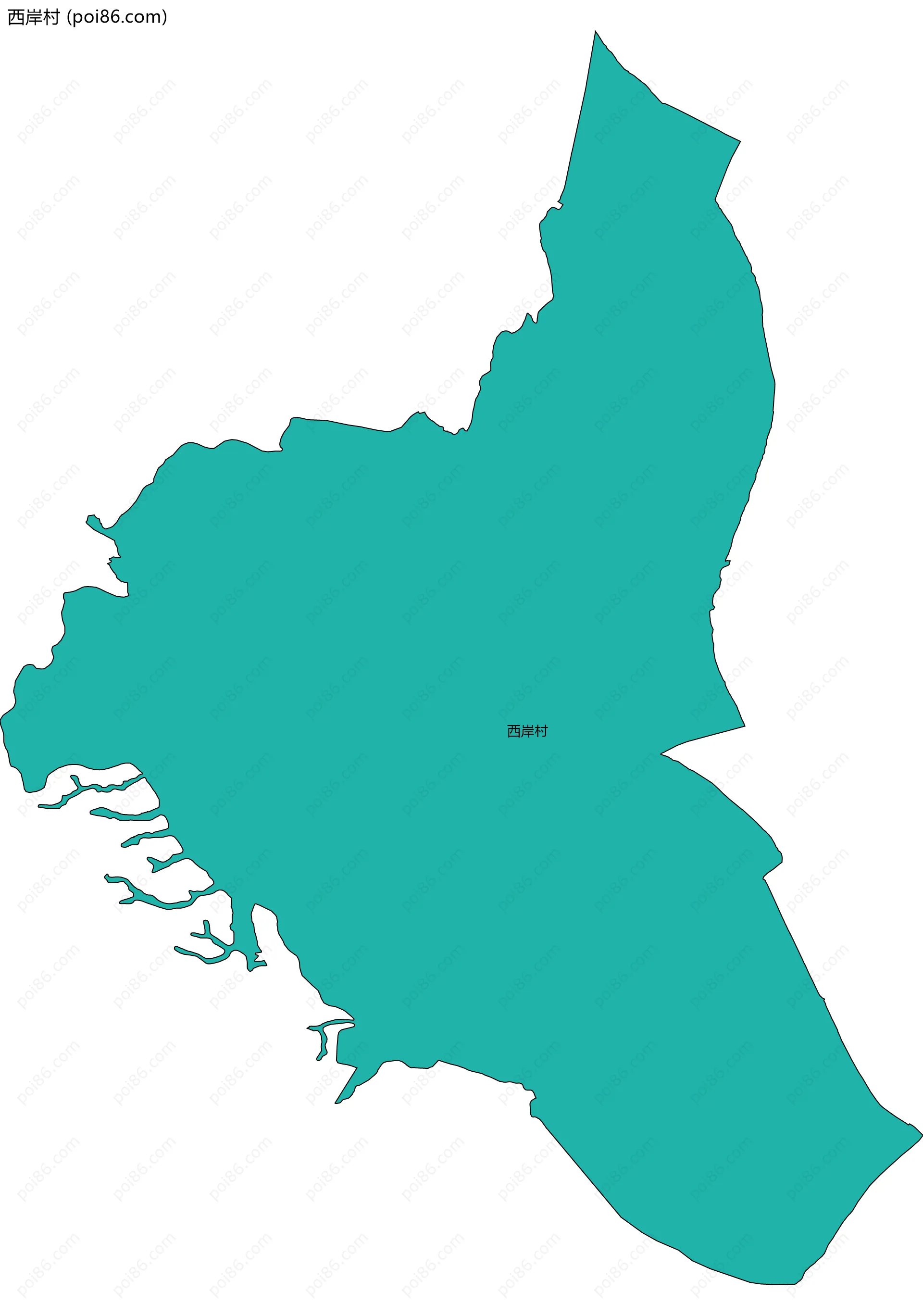 西岸村边界地图