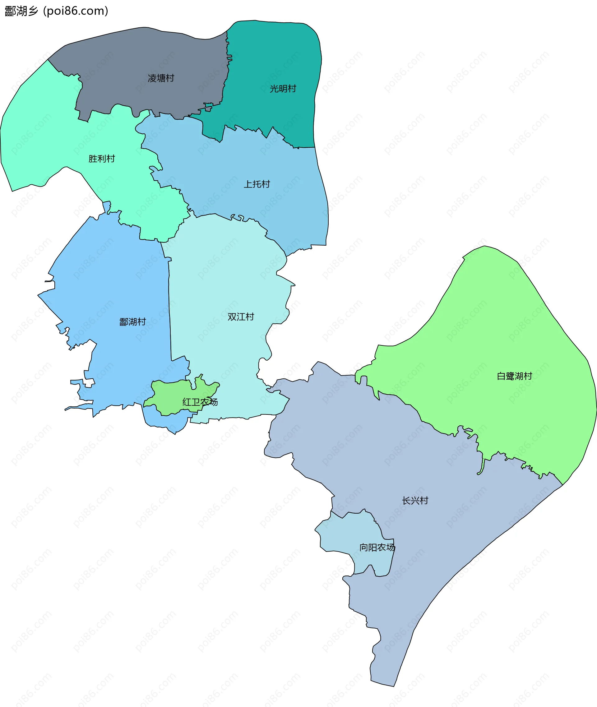 酃湖乡边界地图(五级行政区划)