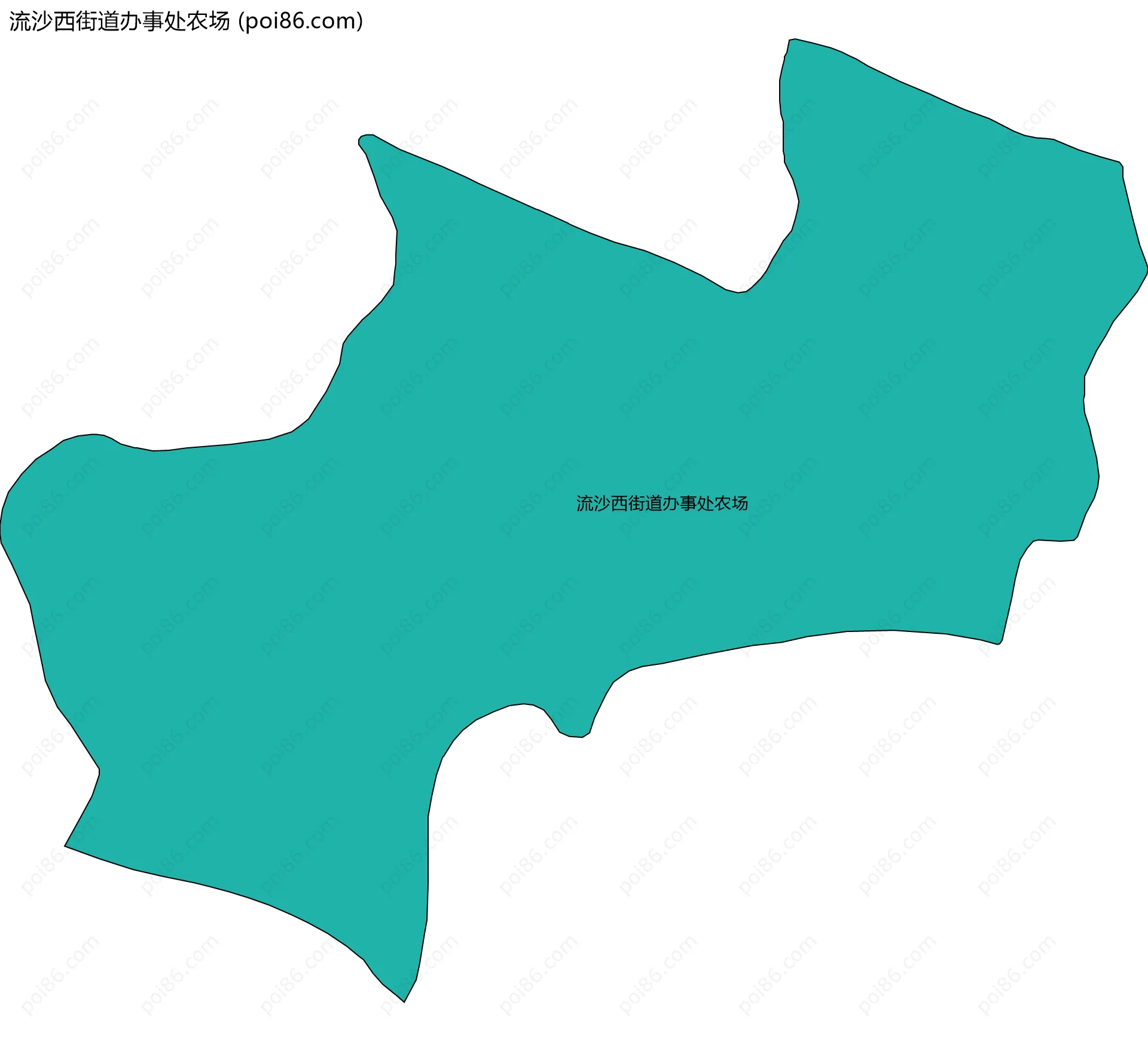 流沙西街道办事处农场边界地图