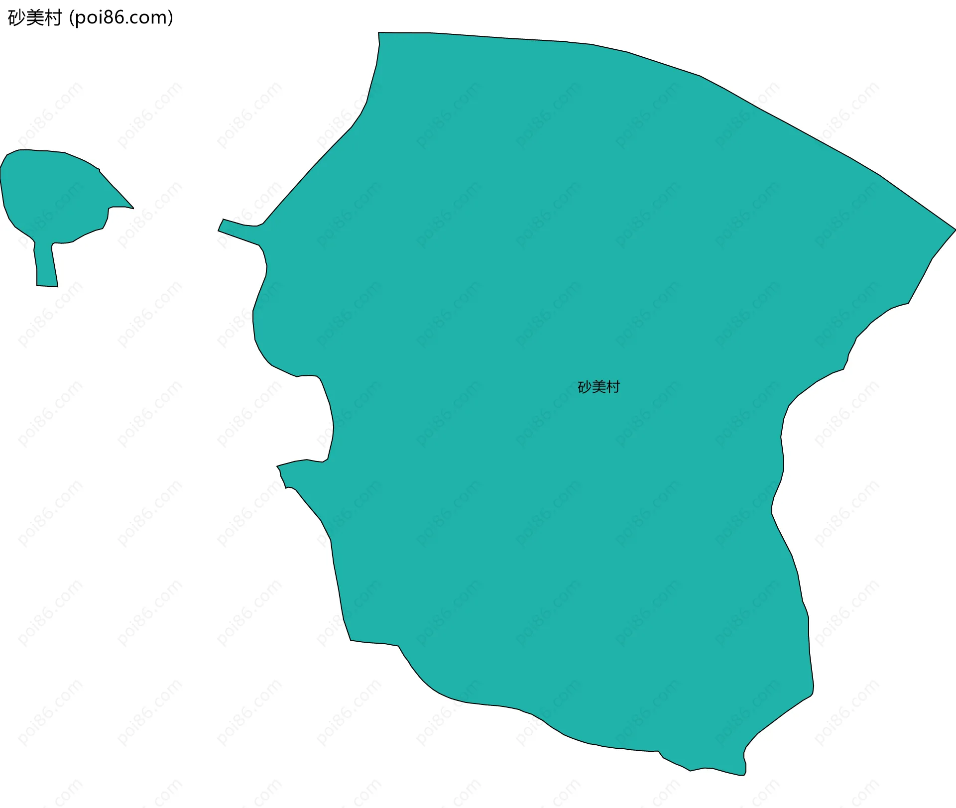 砂美村边界地图