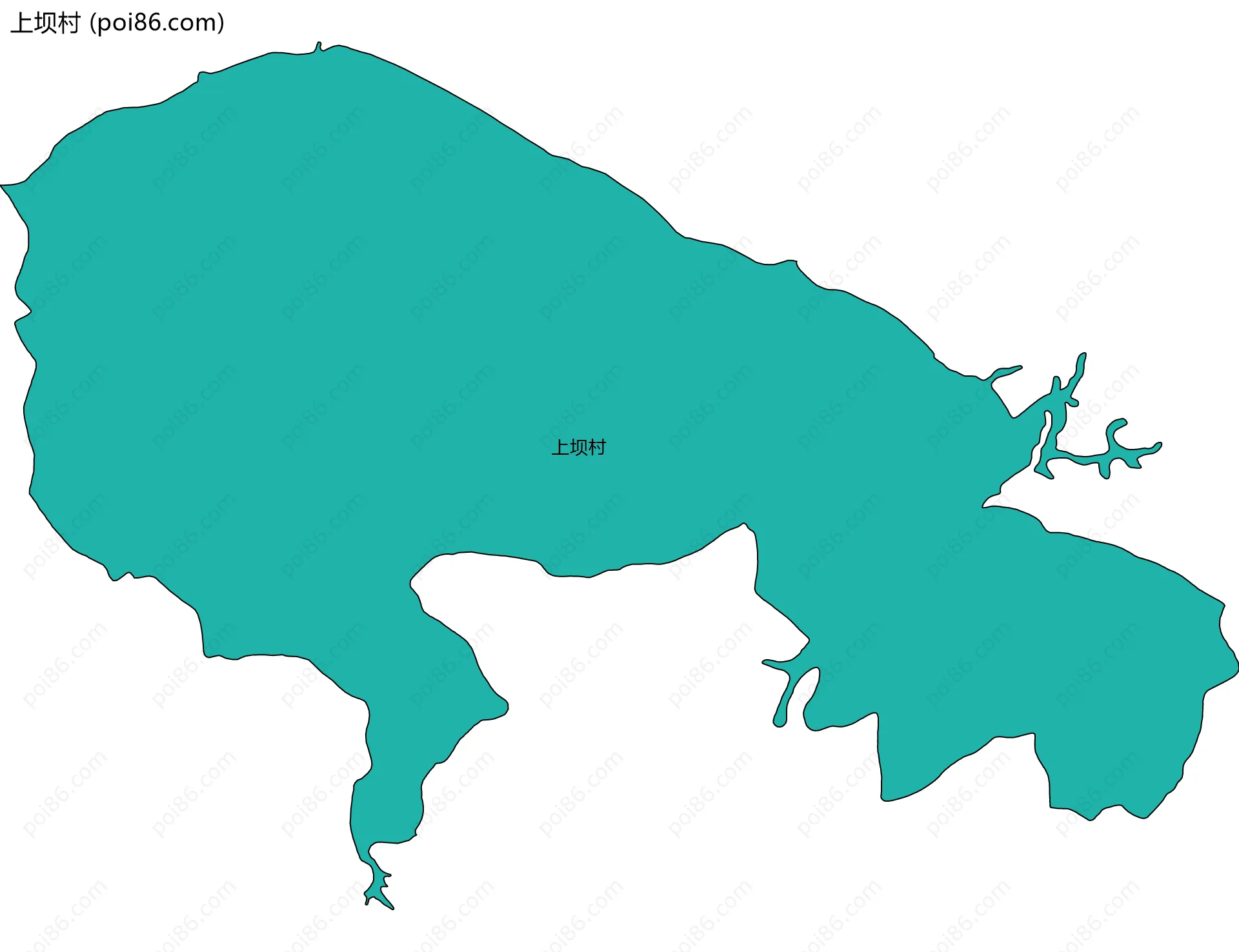 上坝村边界地图
