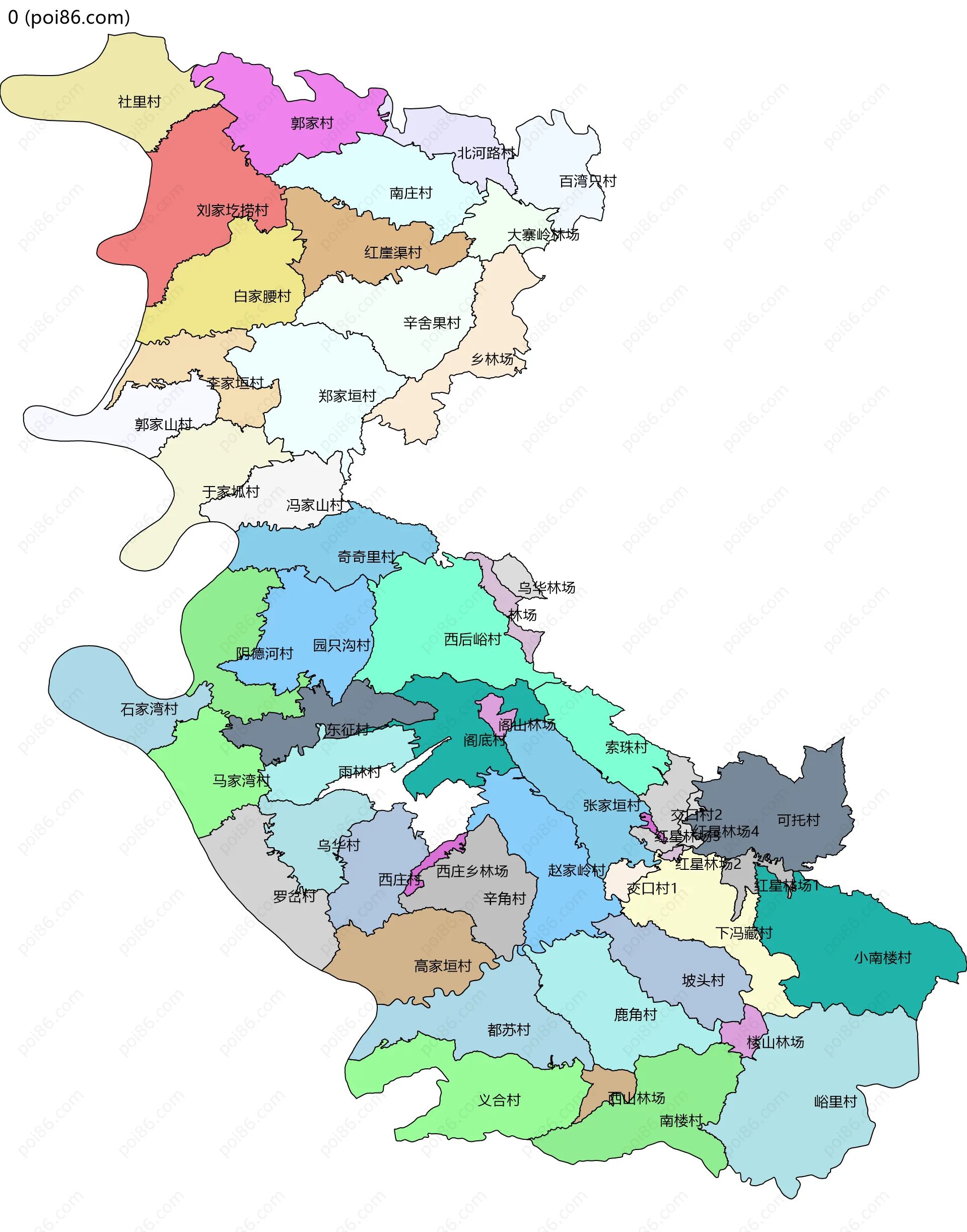 0边界地图(五级行政区划)