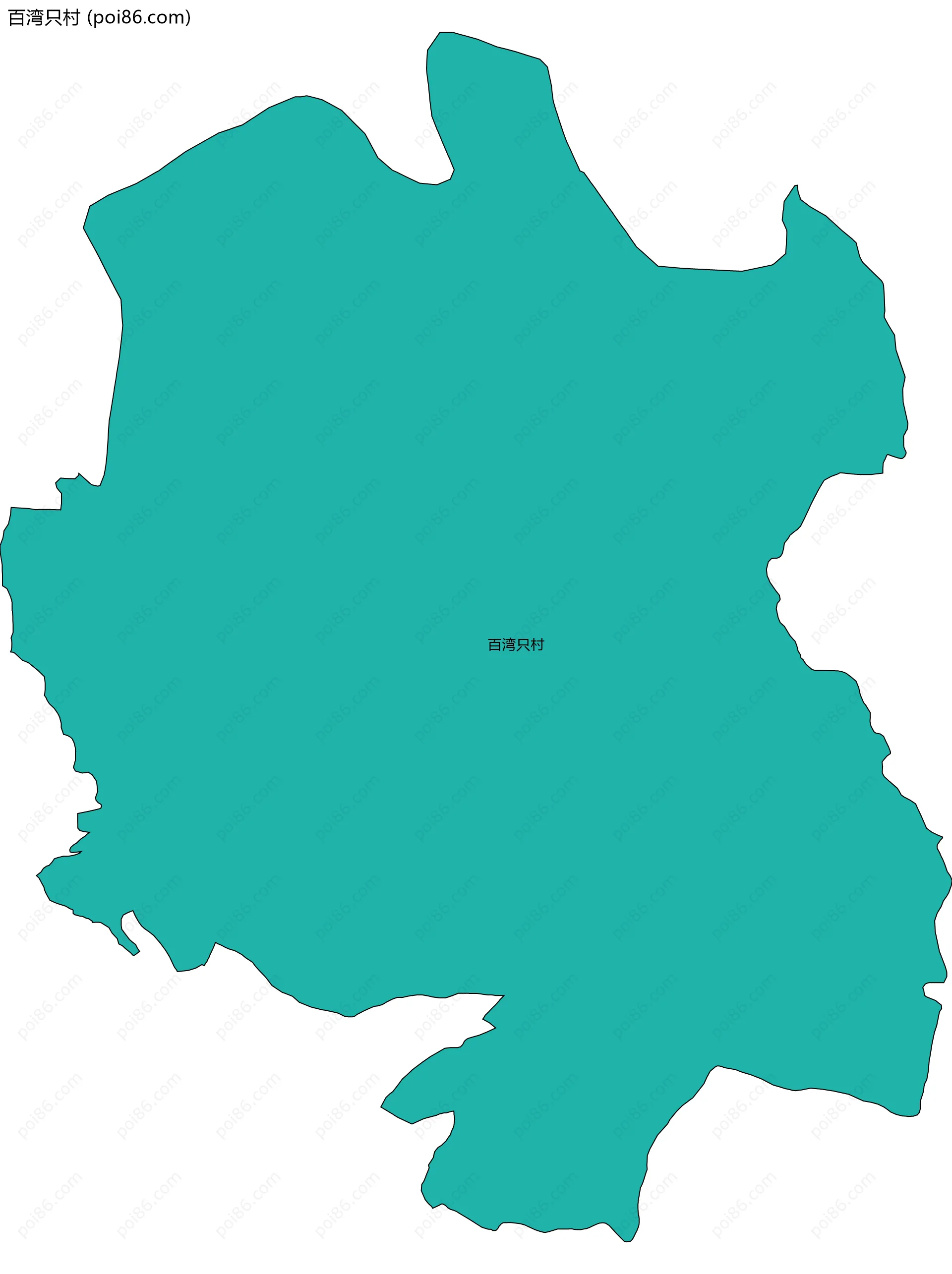 百湾只村边界地图