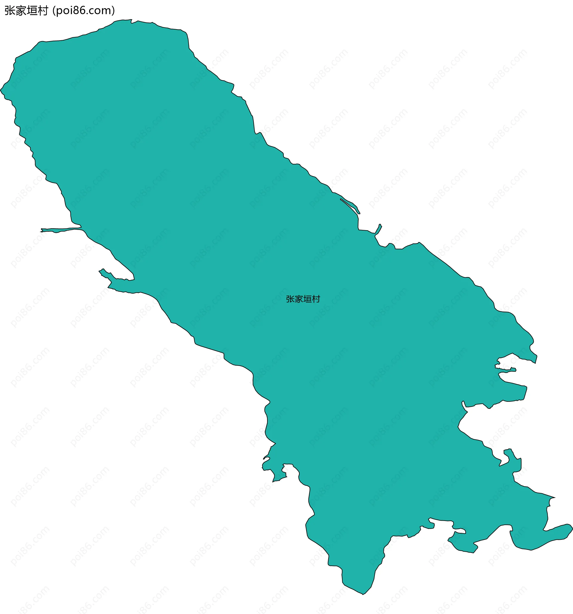 张家垣村边界地图
