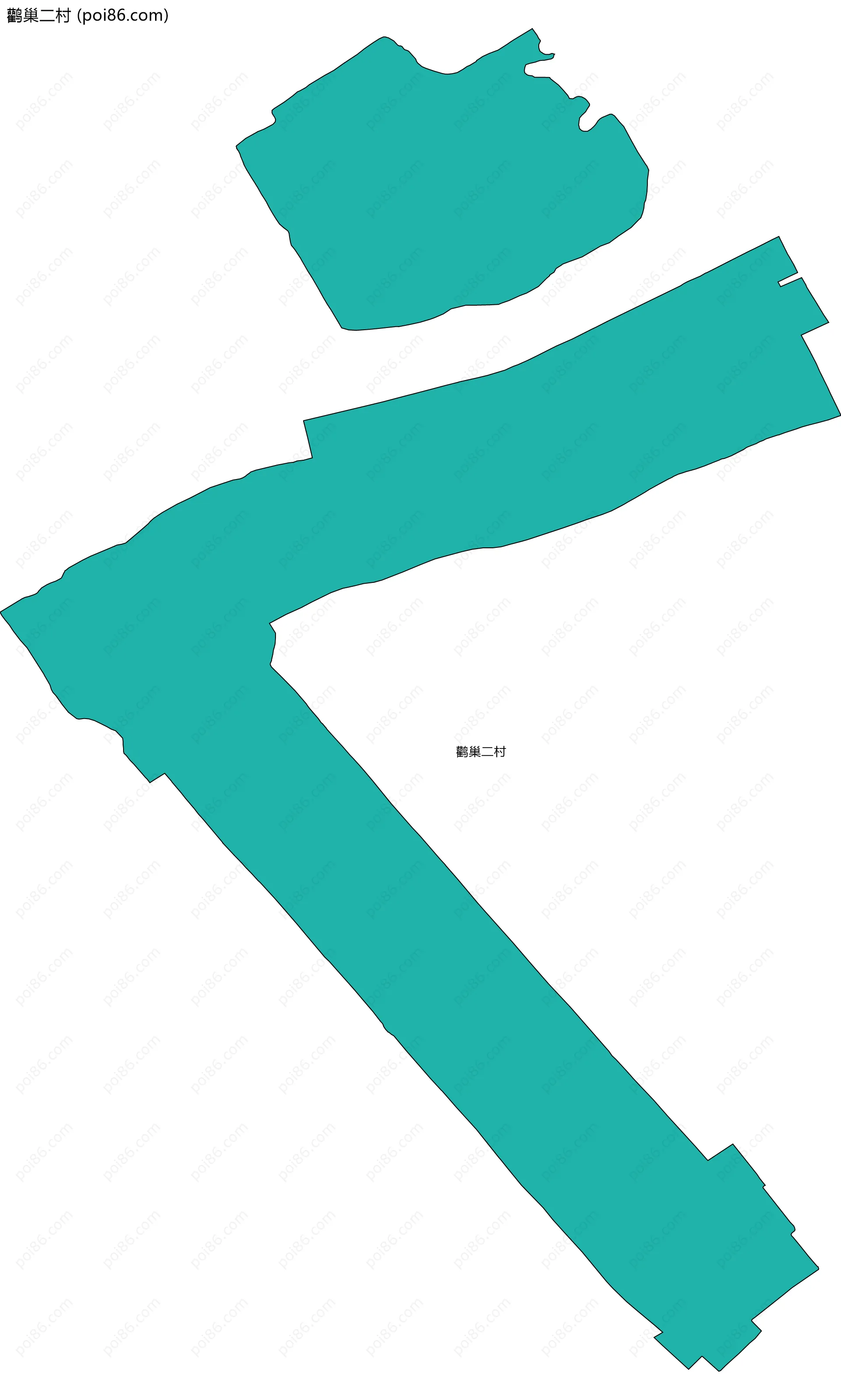 鹳巢二村边界地图