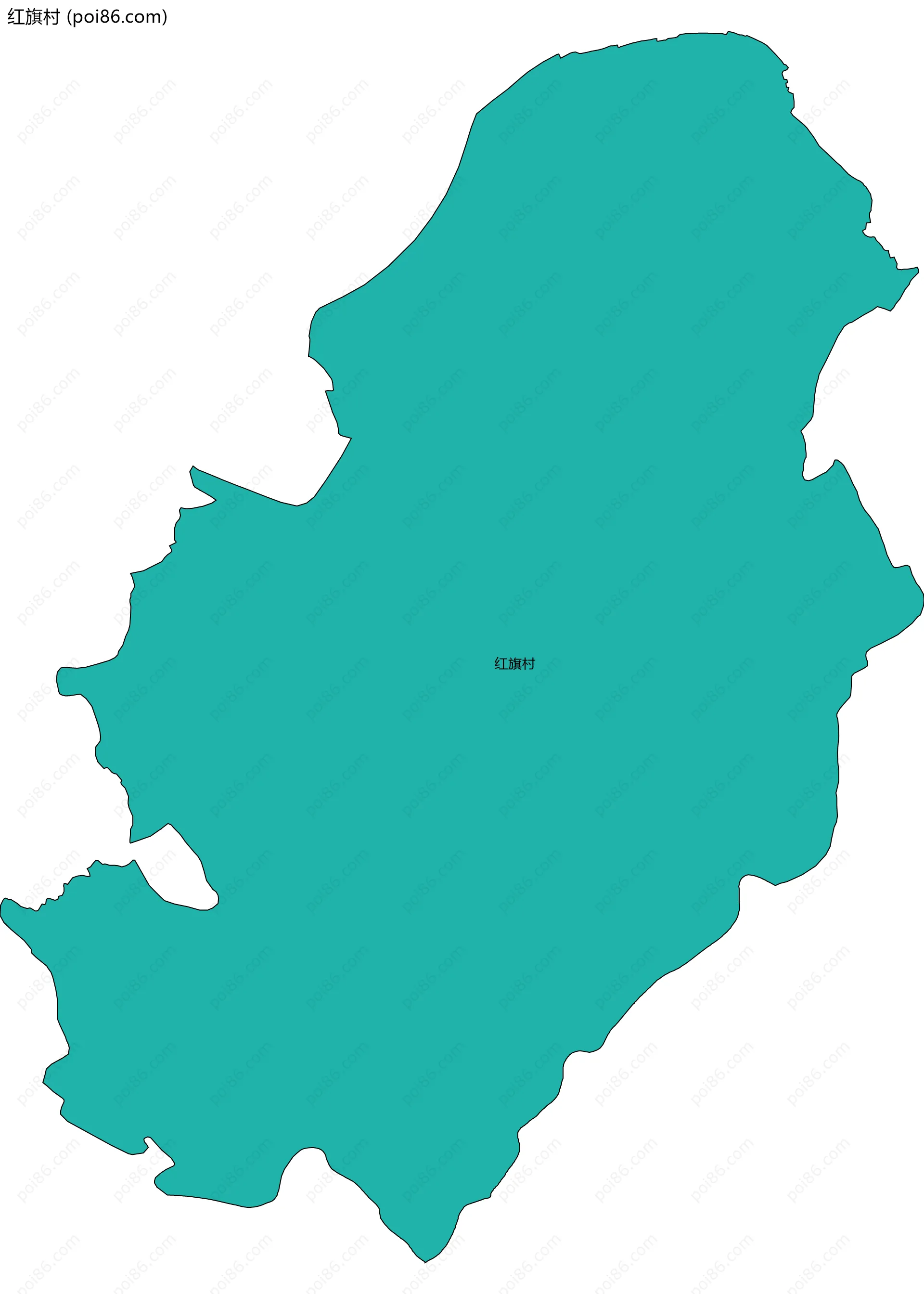 红旗村边界地图