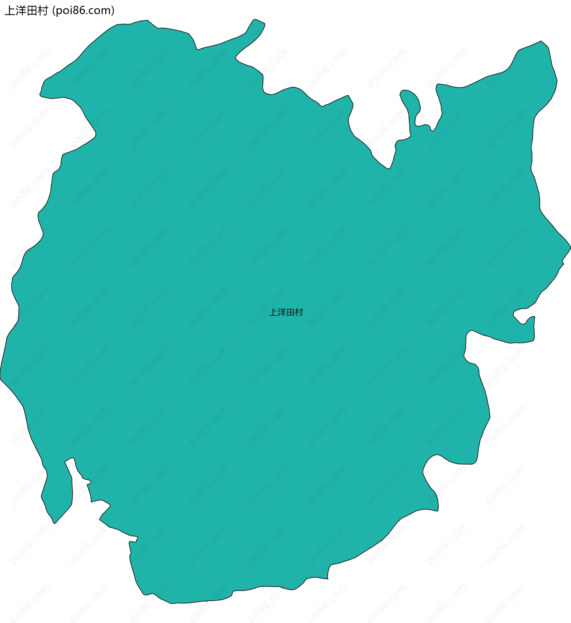 上洋田村边界地图