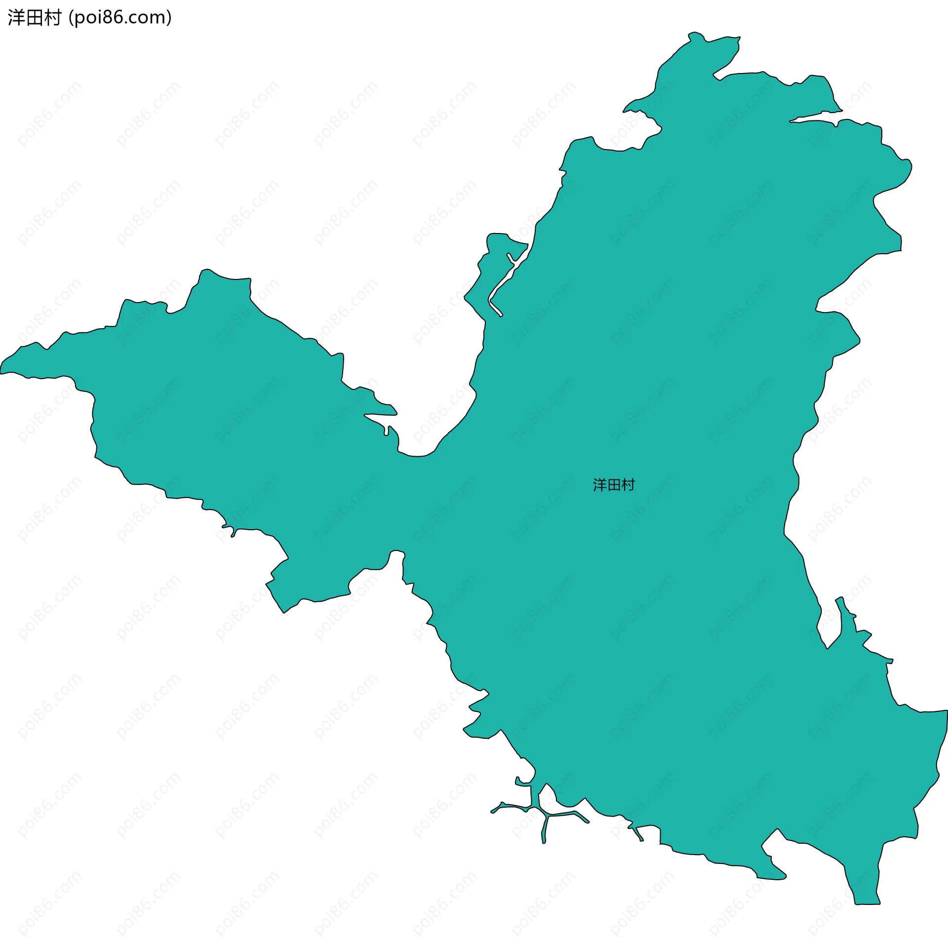 洋田村边界地图