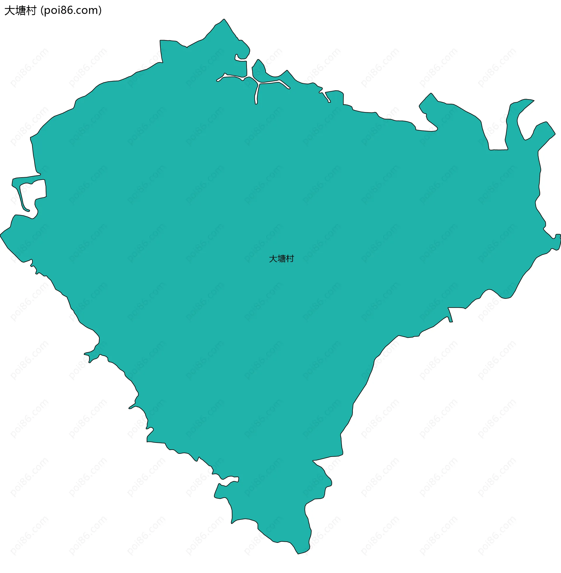 大塘村边界地图